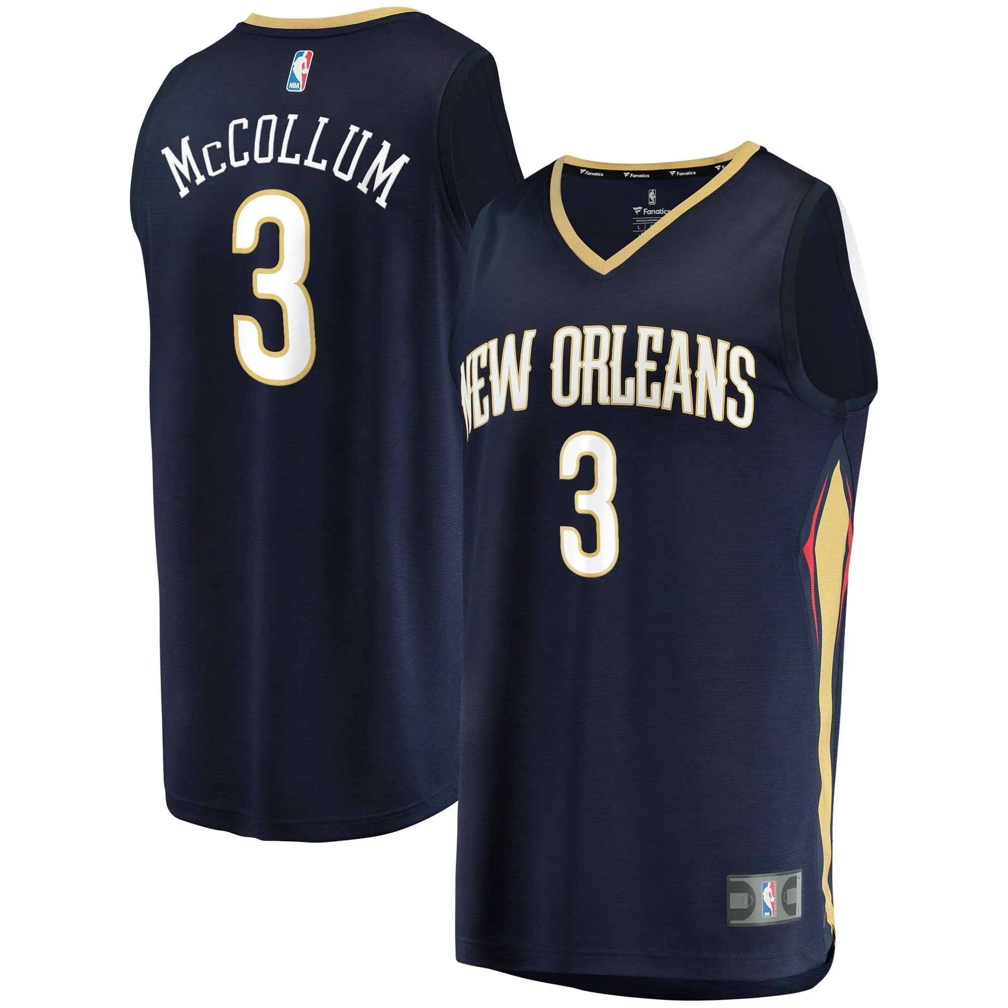 C.J. McCollum New Orleans Pelicans Fanatics Branded Youth Fast Break Replica Player Jersey Navy - Icon Edition