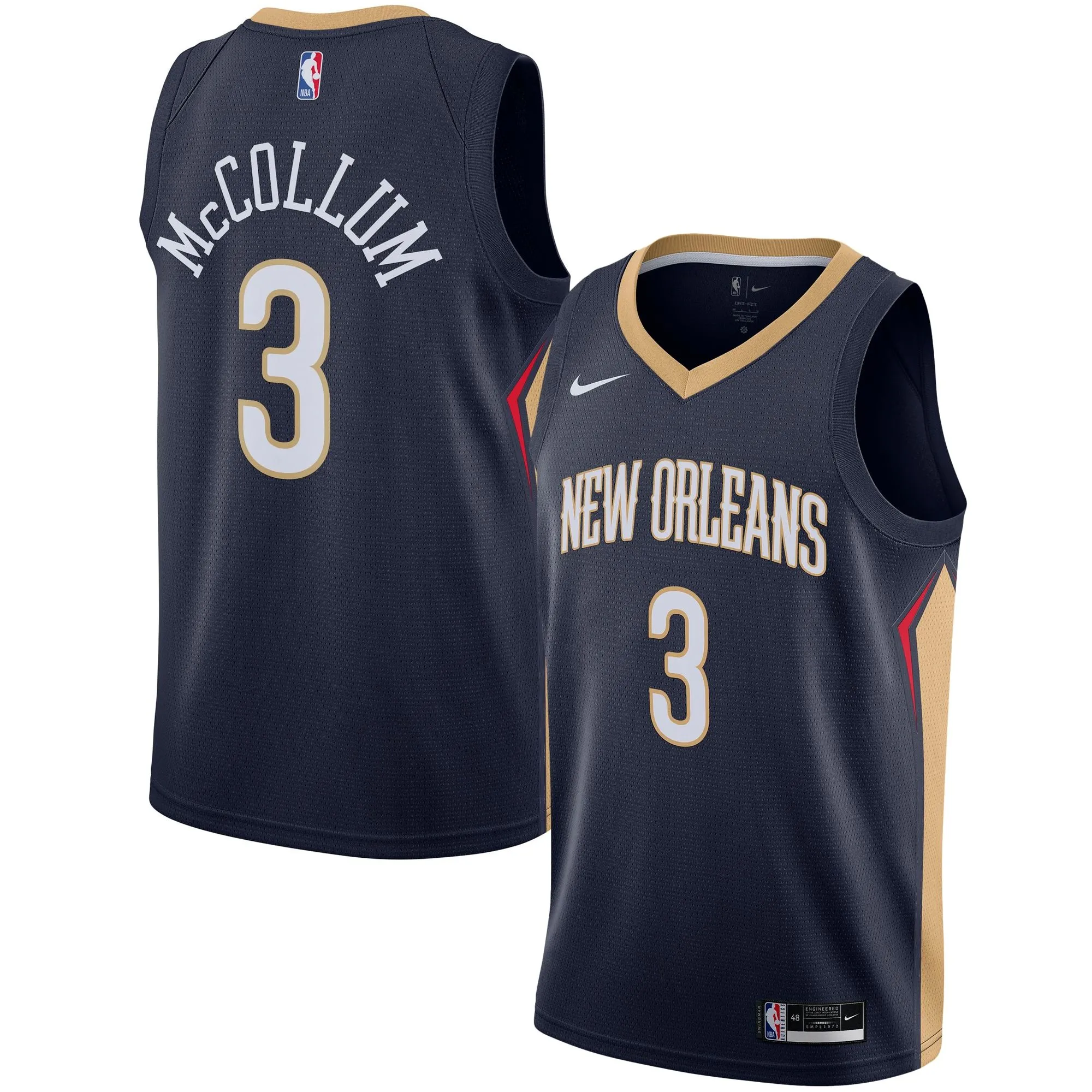 C.J. McCollum New Orleans Pelicans  Swingman Jersey - Icon Edition - Navy