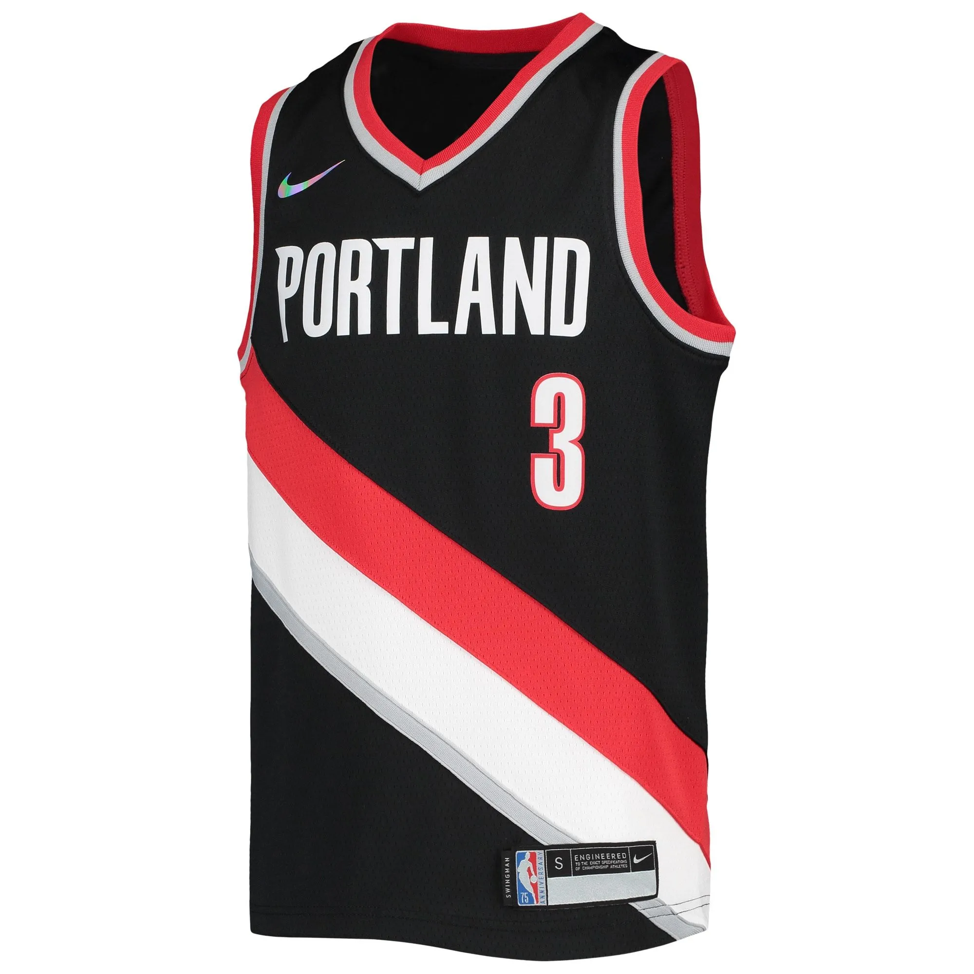 C.J. McCollum Portland Trail Blazers  Youth 2021/22 Diamond Swingman Jersey - Icon Edition - Black