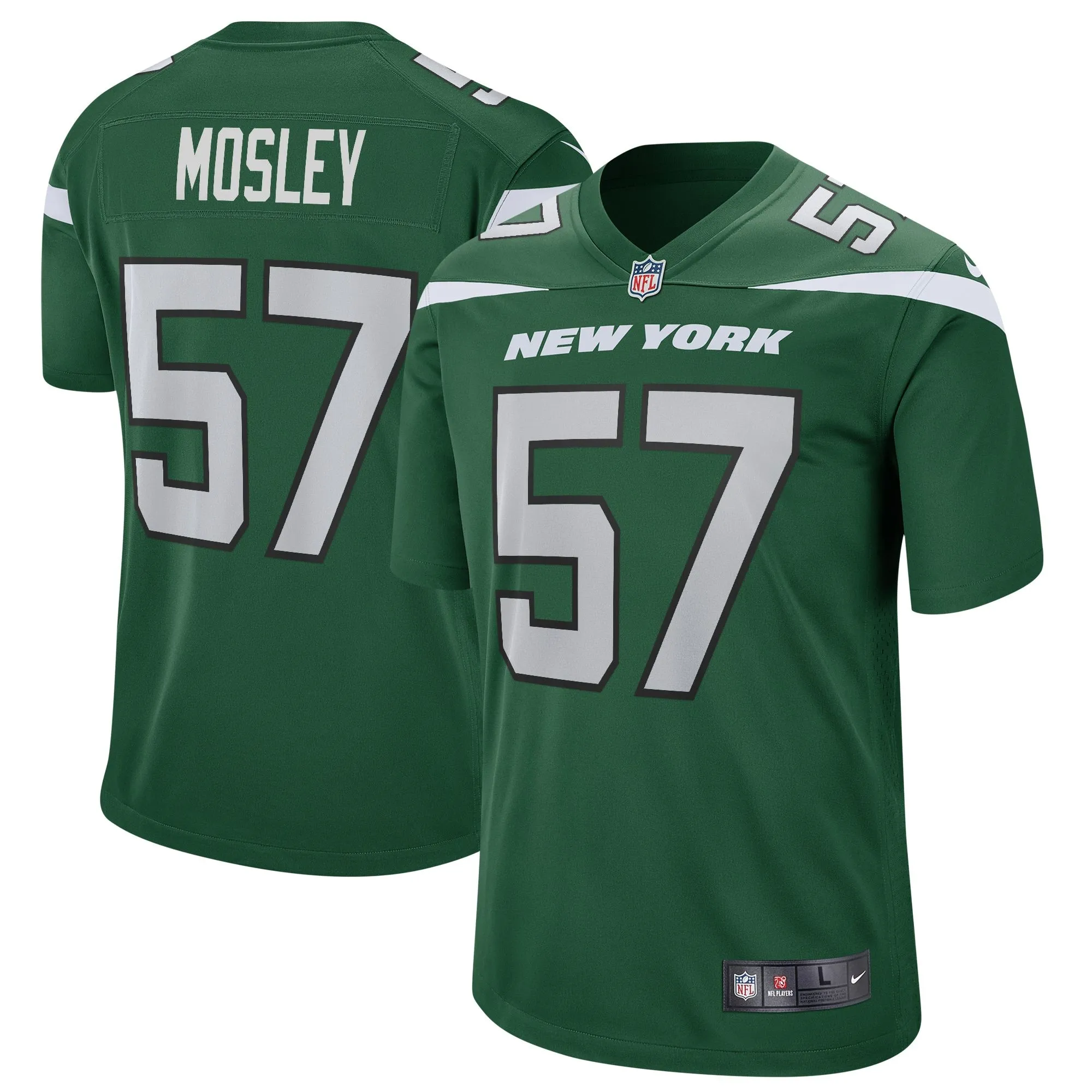 C.J. Mosley New York Jets  Game Player Jersey - Gotham Green