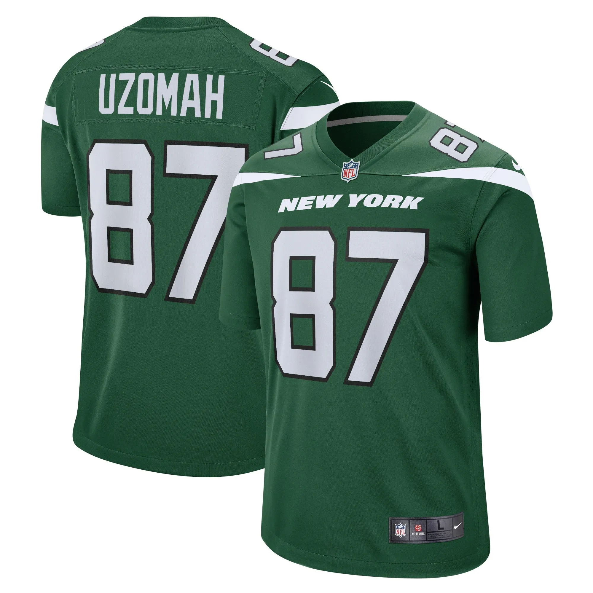 C.J. Uzomah New York Jets  Player Game Jersey - Gotham Green