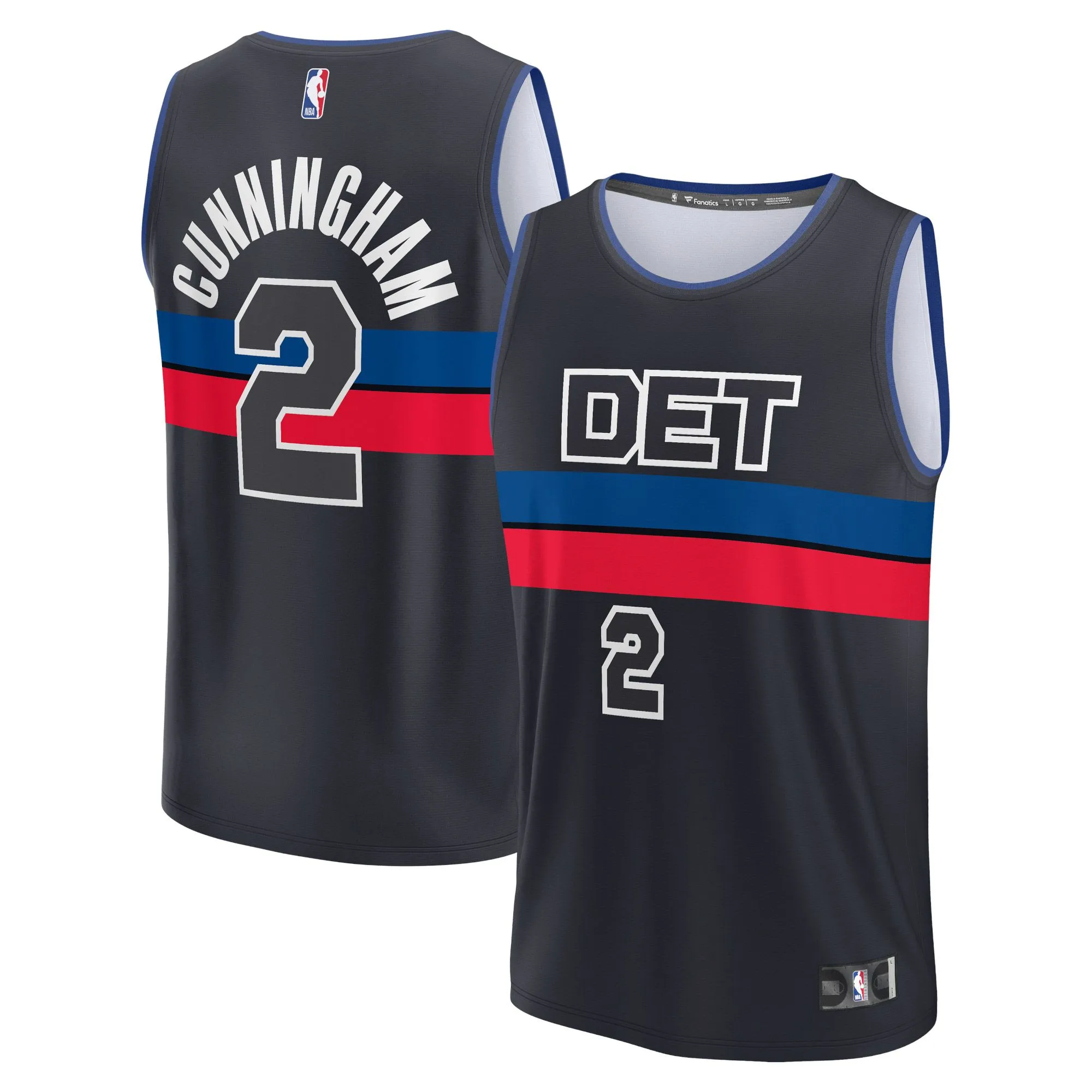 Cade Cunningham Detroit Pistons Fanatics Branded Fast Break Replica Player Jersey - Statement Edition - Black