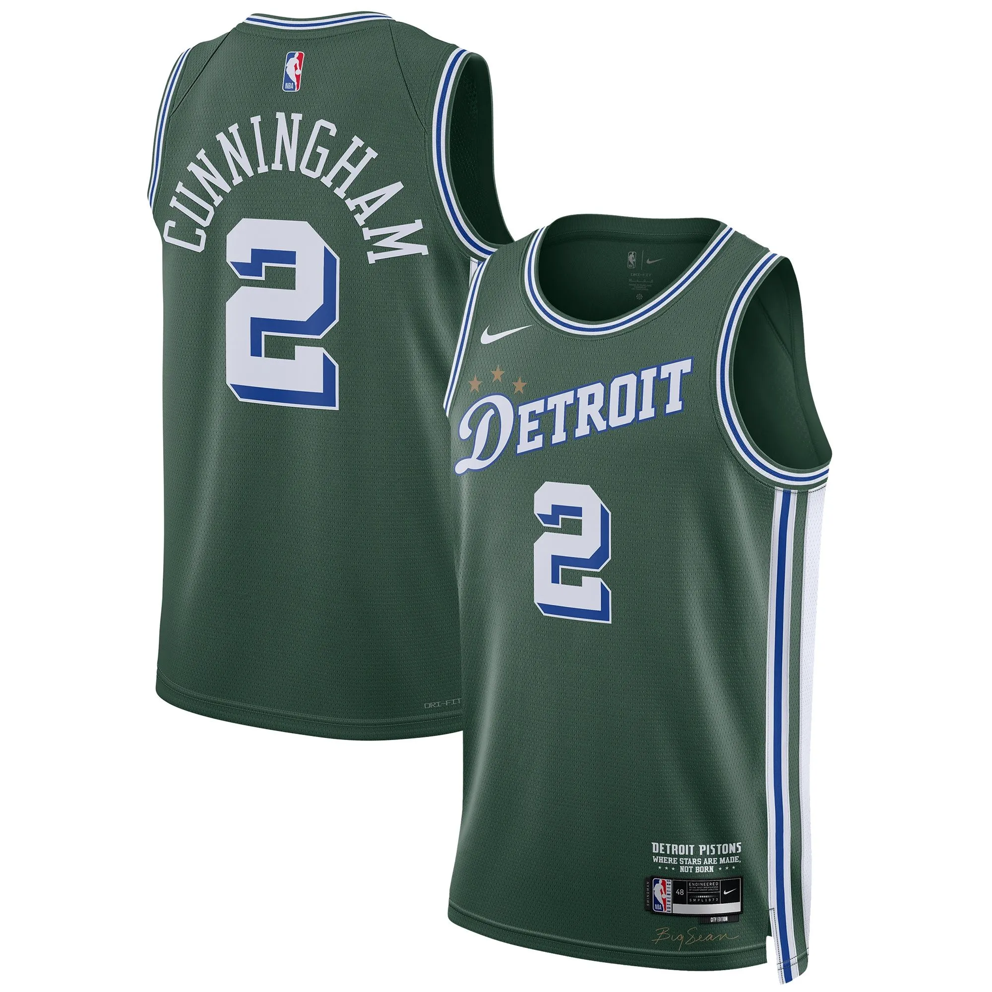 Cade Cunningham Detroit Pistons  Unisex 2022/23 Swingman Jersey - City Edition - Green