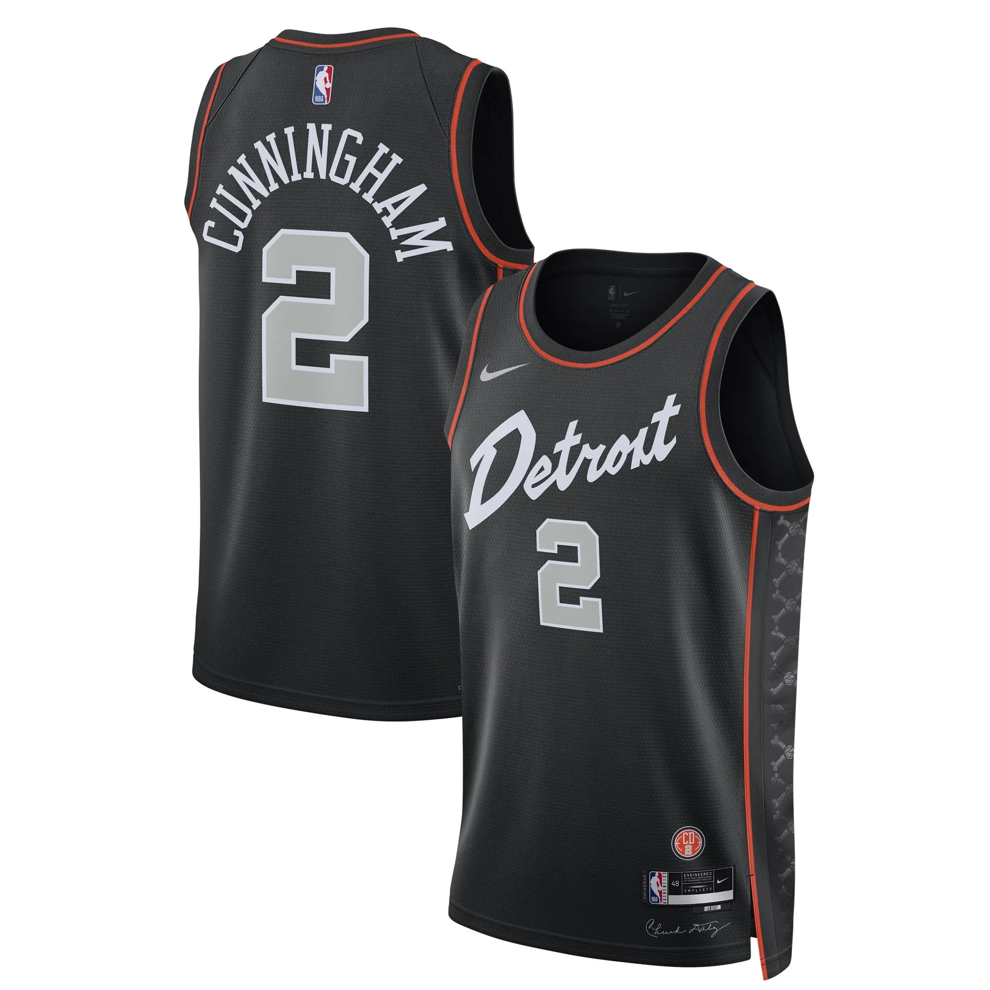 Cade Cunningham Detroit Pistons  Unisex 2023/24 Swingman Jersey - Black - City Edition