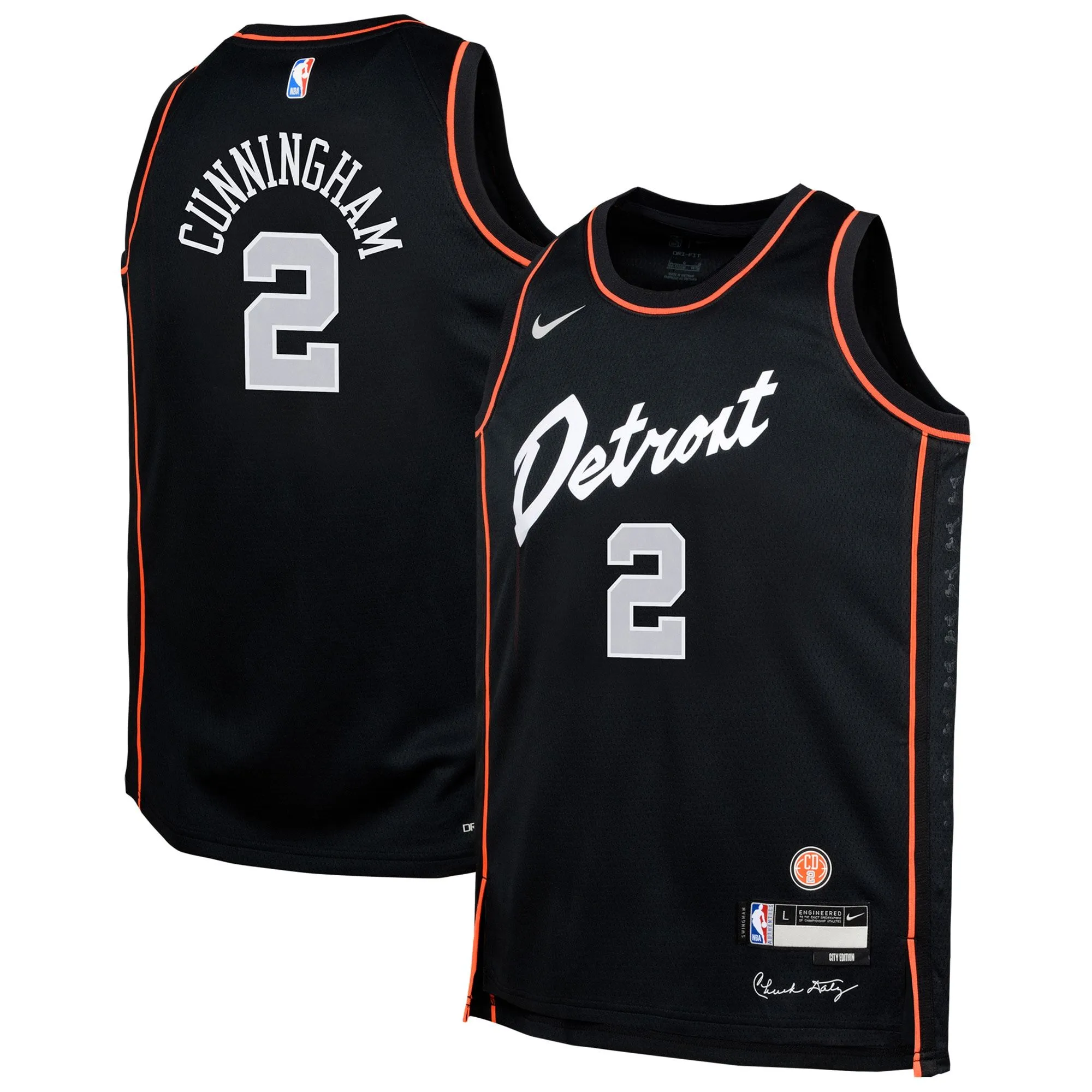 Cade Cunningham Detroit Pistons  Youth  Swingman Replica Jersey - City Edition - Black