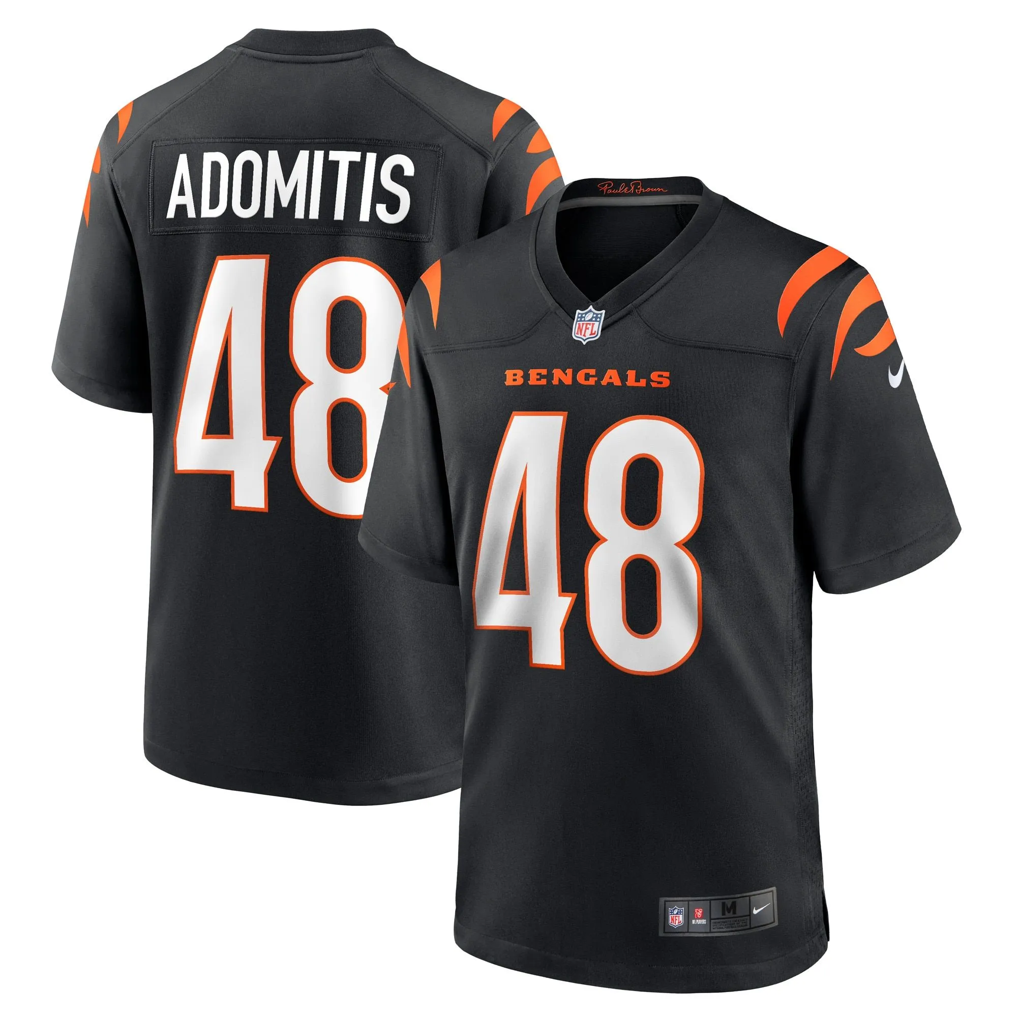 Cal Adomitis Cincinnati Bengals  Game Player Jersey - Black