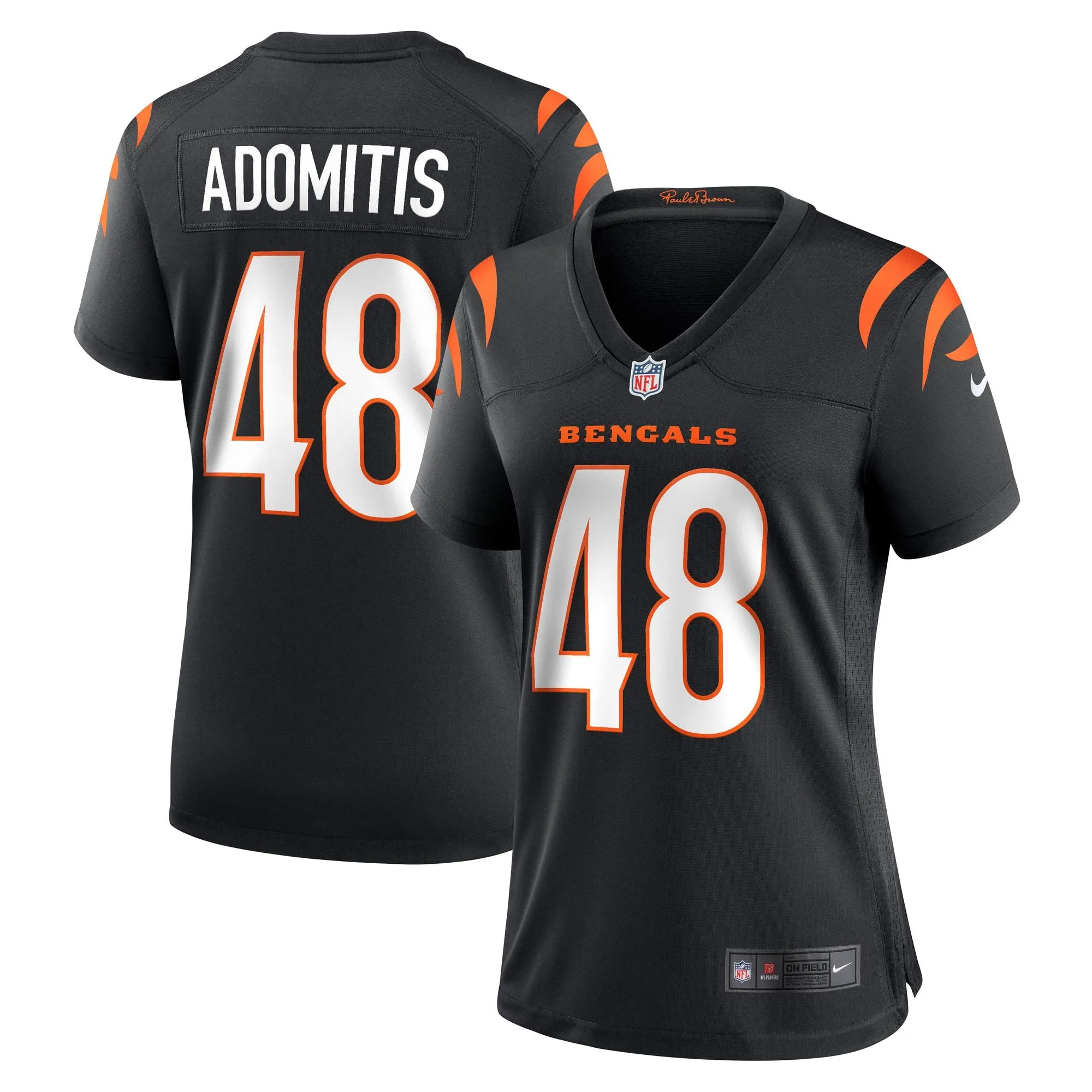 Cal Adomitis Cincinnati Bengals  Women's Game Player Jersey - Black