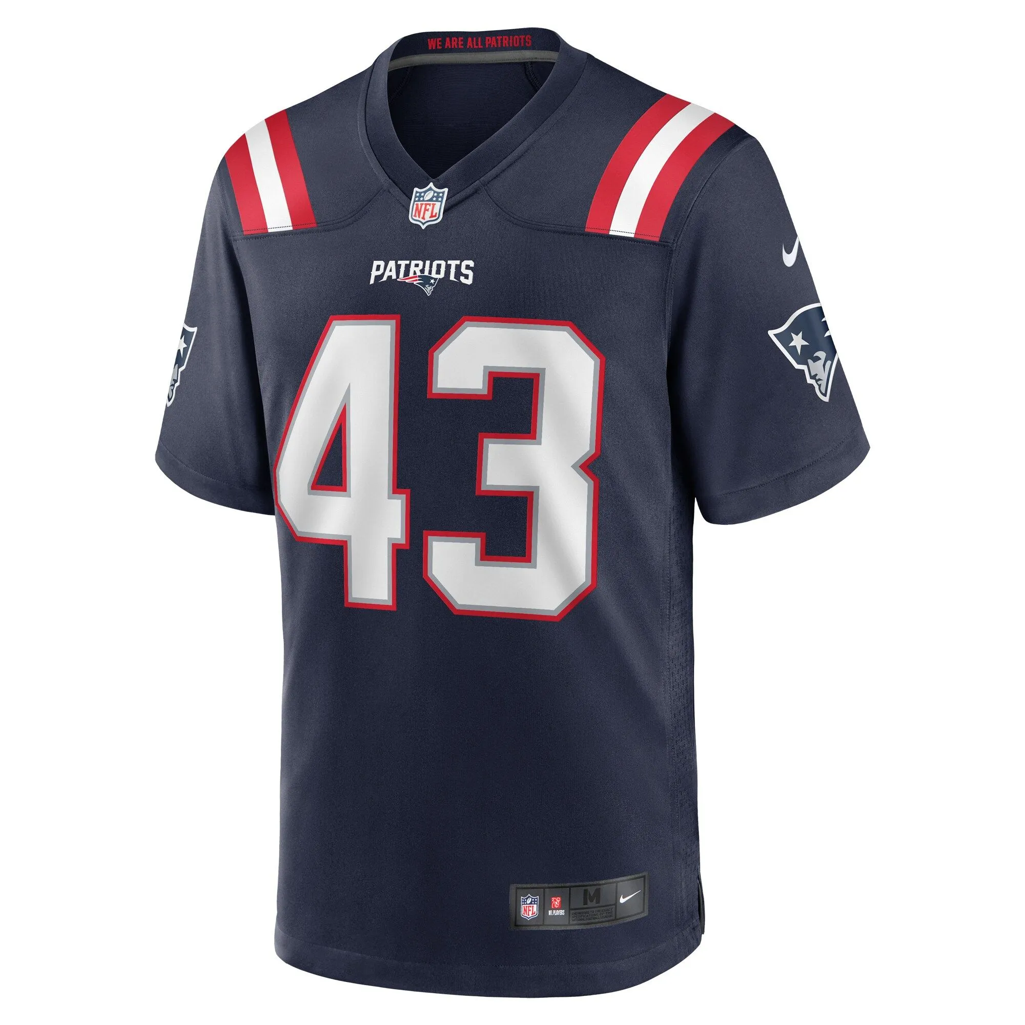 Calvin Munson New England Patriots  Home Game Player Jersey - Navy