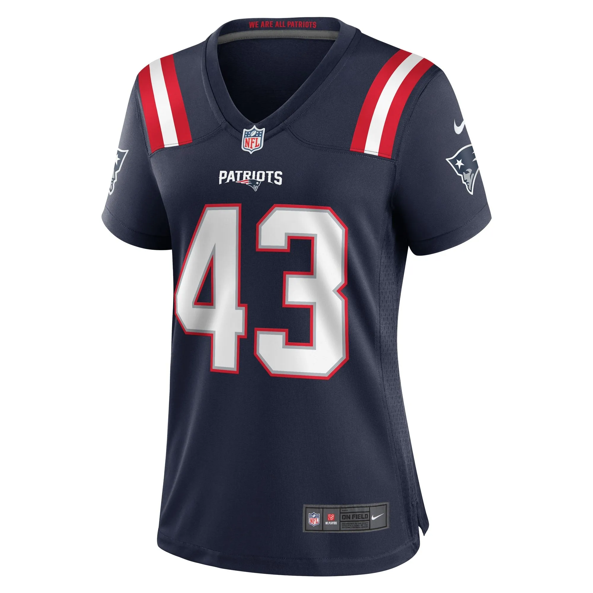 Calvin Munson New England Patriots  Women's Home Game Player Jersey - Navy