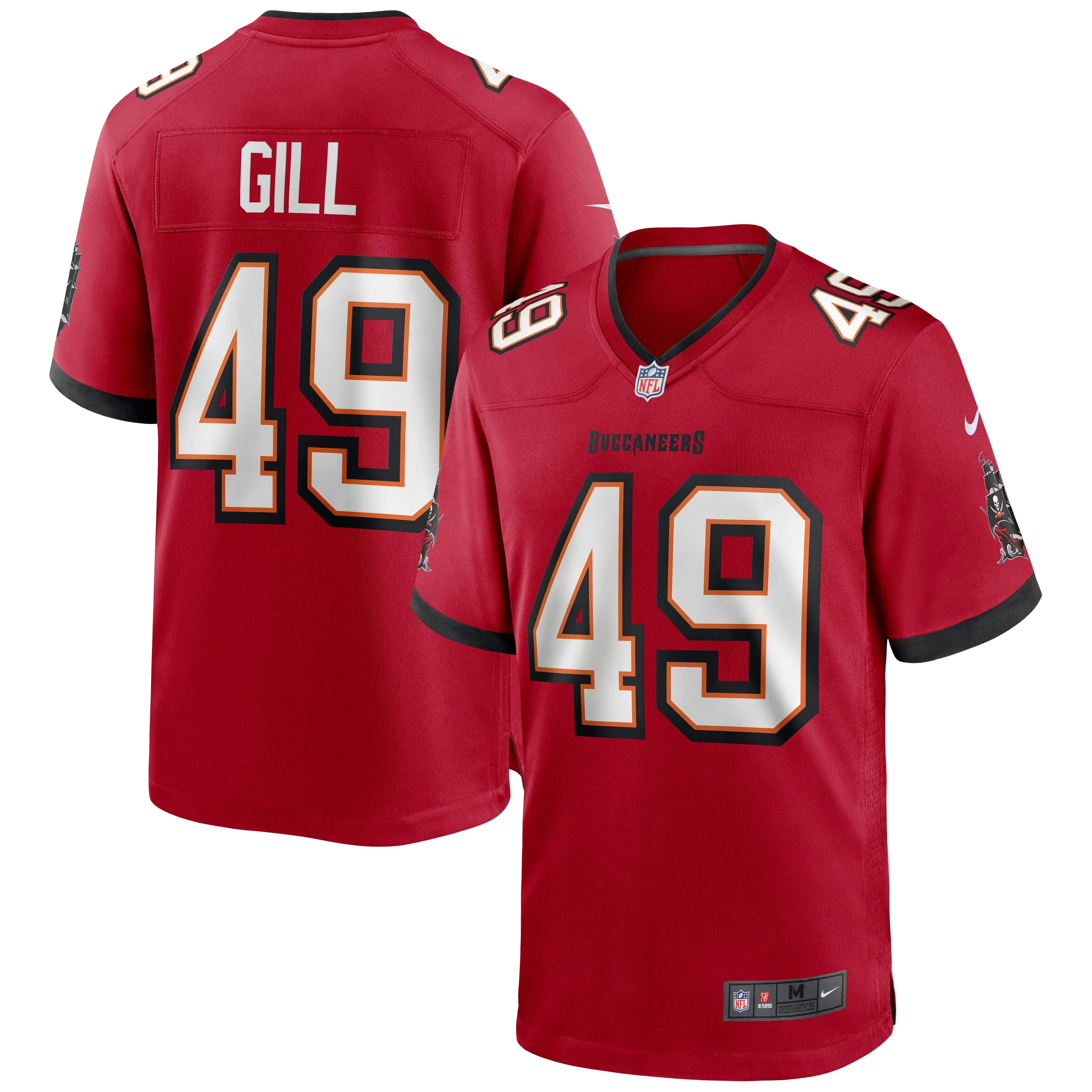 Cam Gill Tampa Bay Buccaneers  Game Jersey - Red