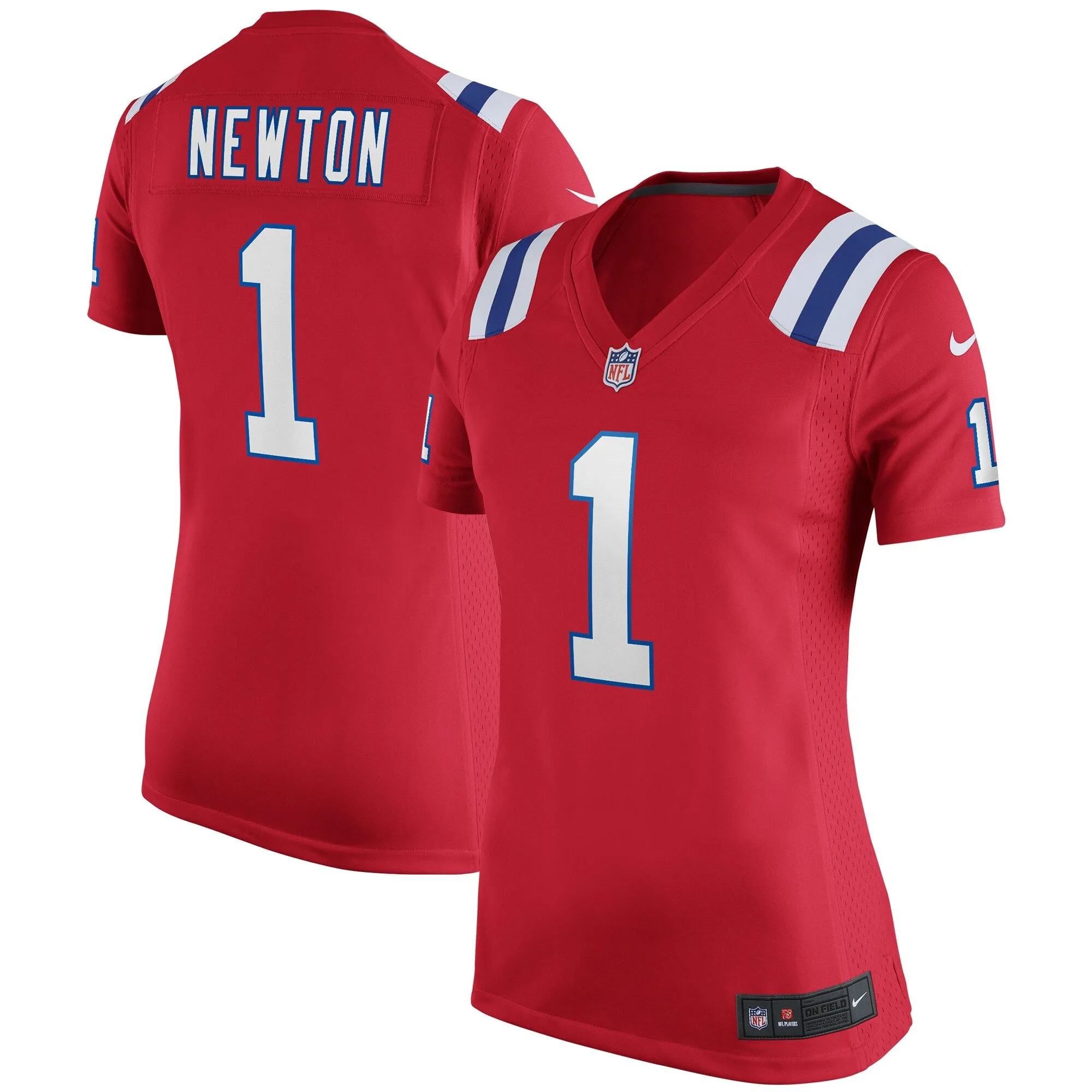 Cam Newton New England Patriots  Women's Alternate Game Jersey - Red