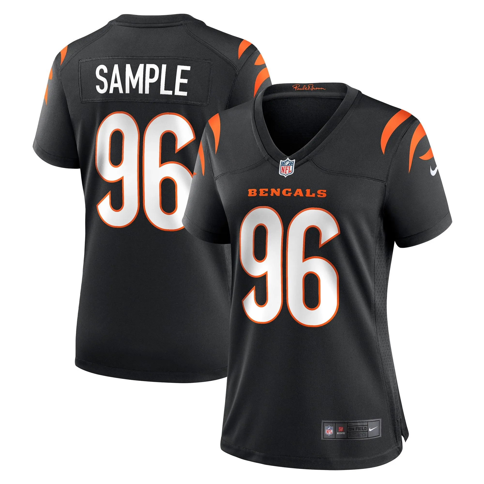 Cam Sample Cincinnati Bengals  Women's Game Jersey - Black