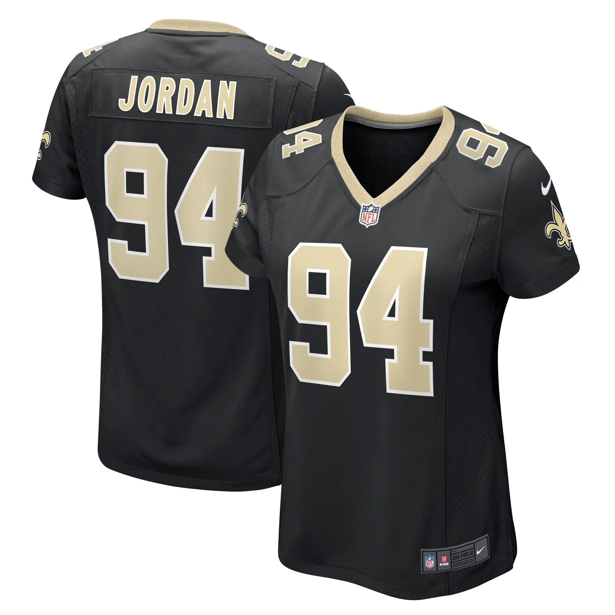 Cameron Jordan New Orleans Saints  Women's Team Game Jersey -  Black