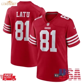 Cameron Latu San Francisco 49Ers  Team Game Jersey   Scarlet