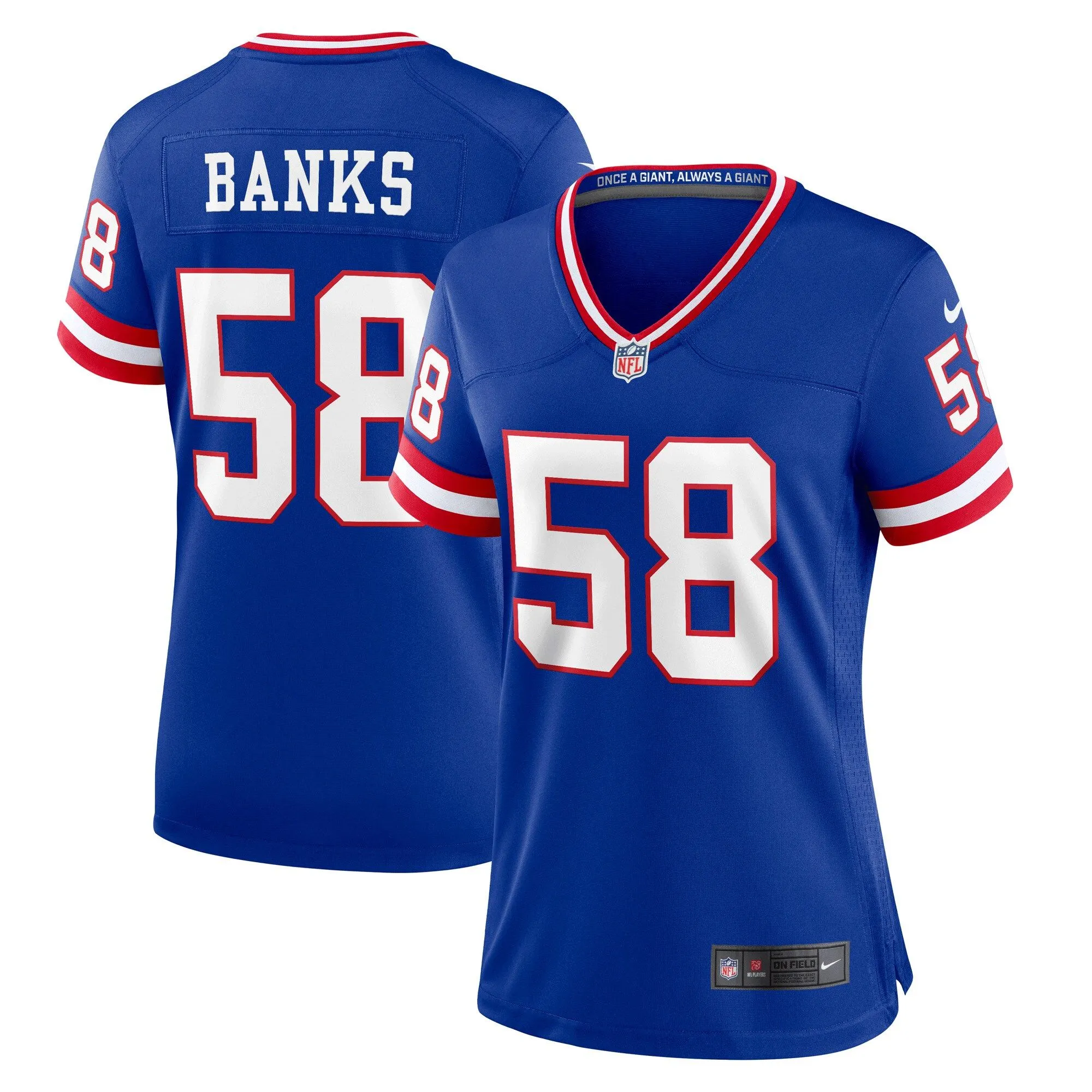 Carl Banks New York Giants  Women's Classic Retired Player Game Jersey - Royal