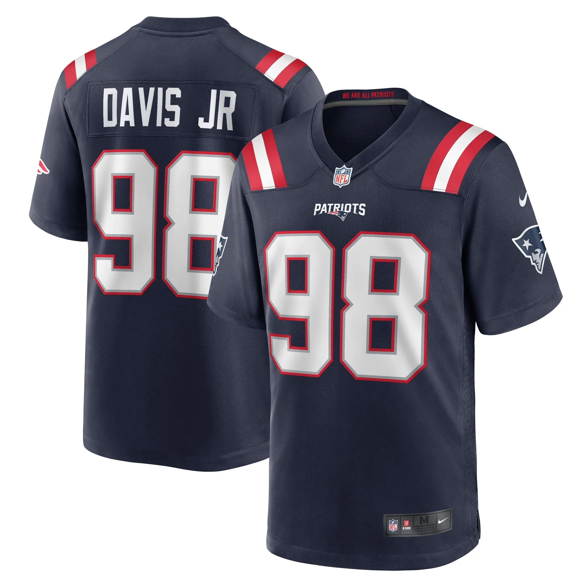 Carl Davis Jr. New England Patriots  Game Player Jersey - Navy