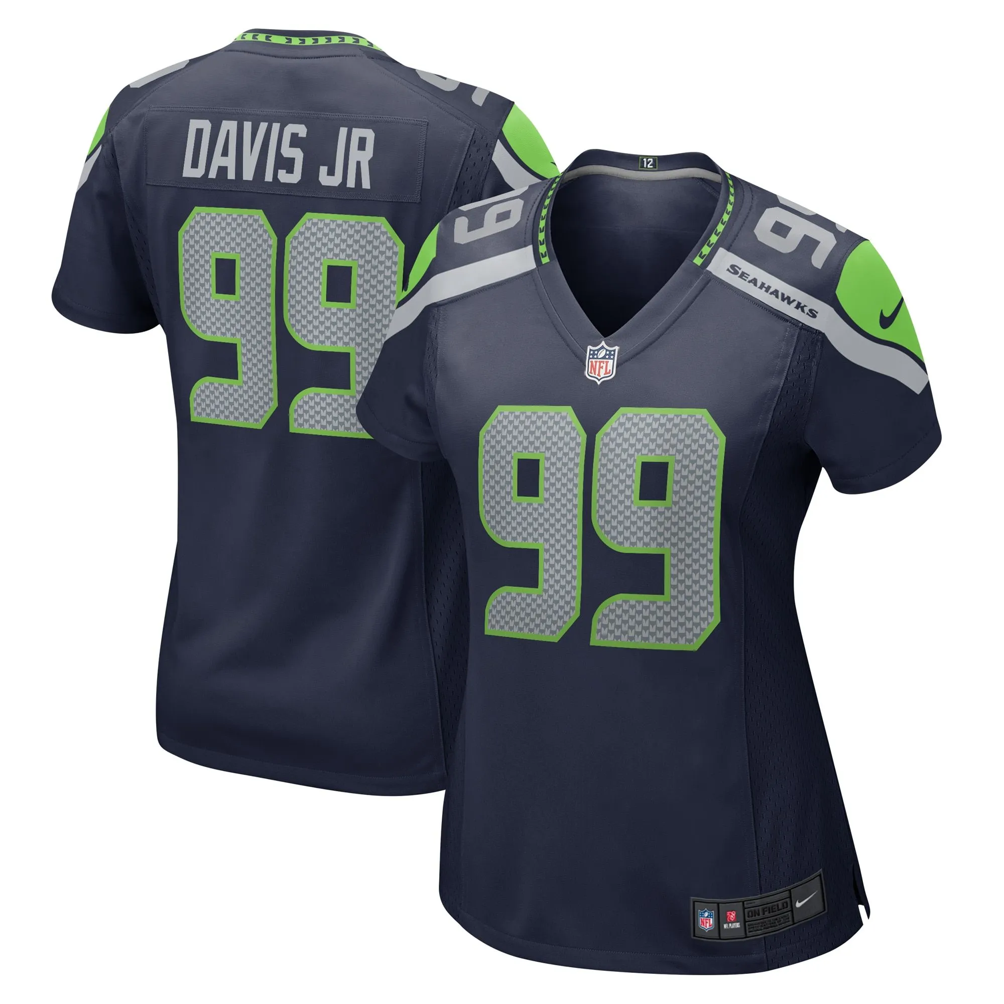 Carl Davis Jr. Seattle Seahawks  Women's  Game Jersey -  Navy