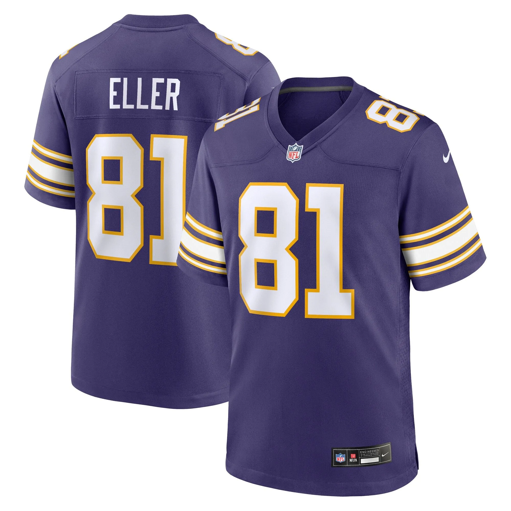 Carl Eller Minnesota Vikings  Classic Retired Player Jersey - Purple