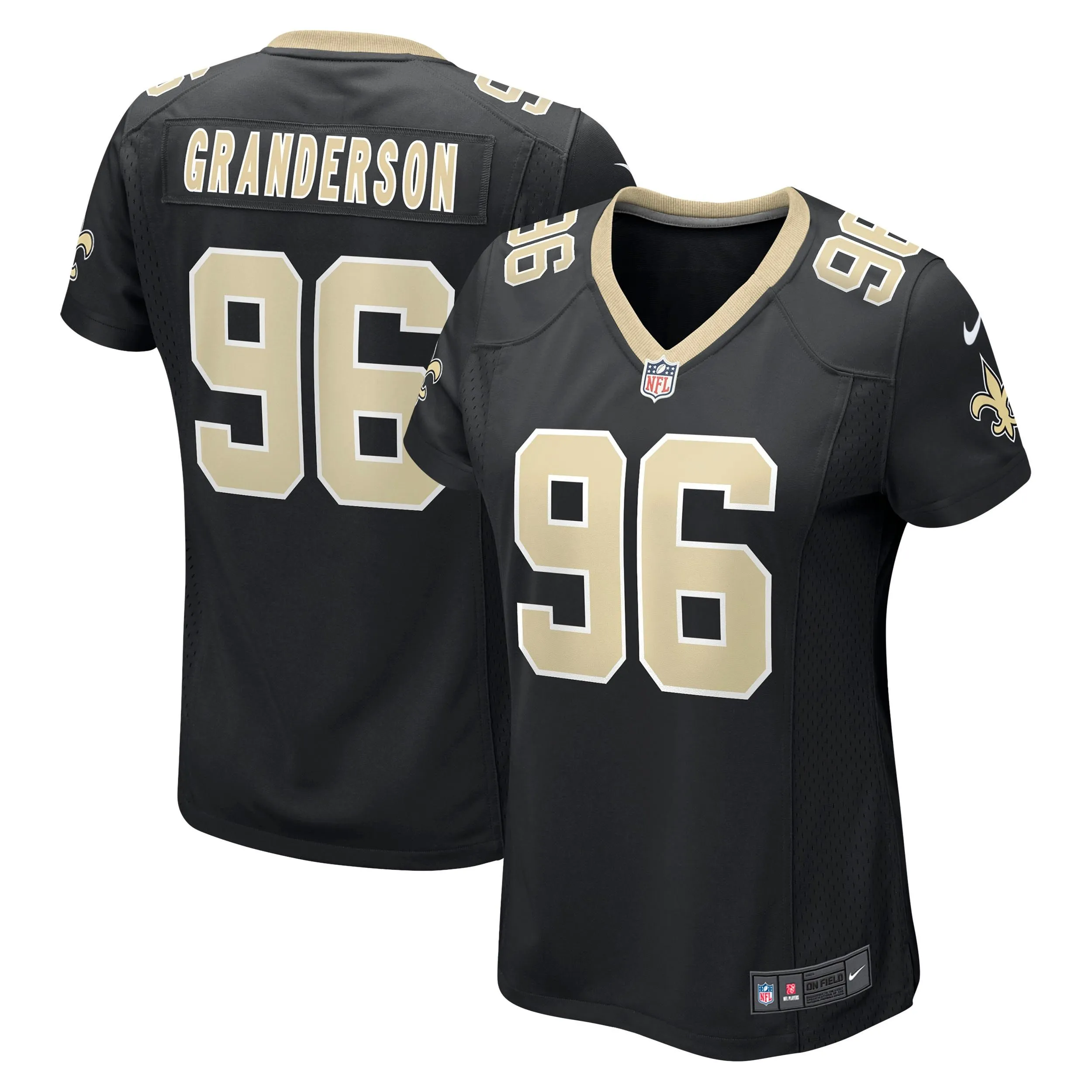 Carl Granderson New Orleans Saints  Women's Game Jersey - Black