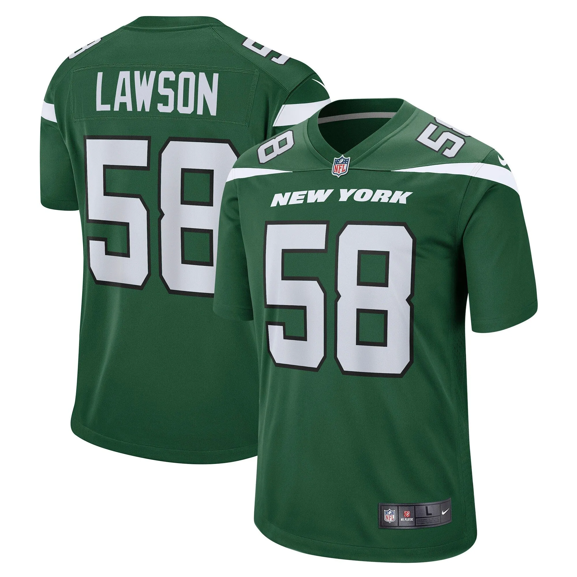 Carl Lawson New York Jets  Game Jersey - Gotham Green