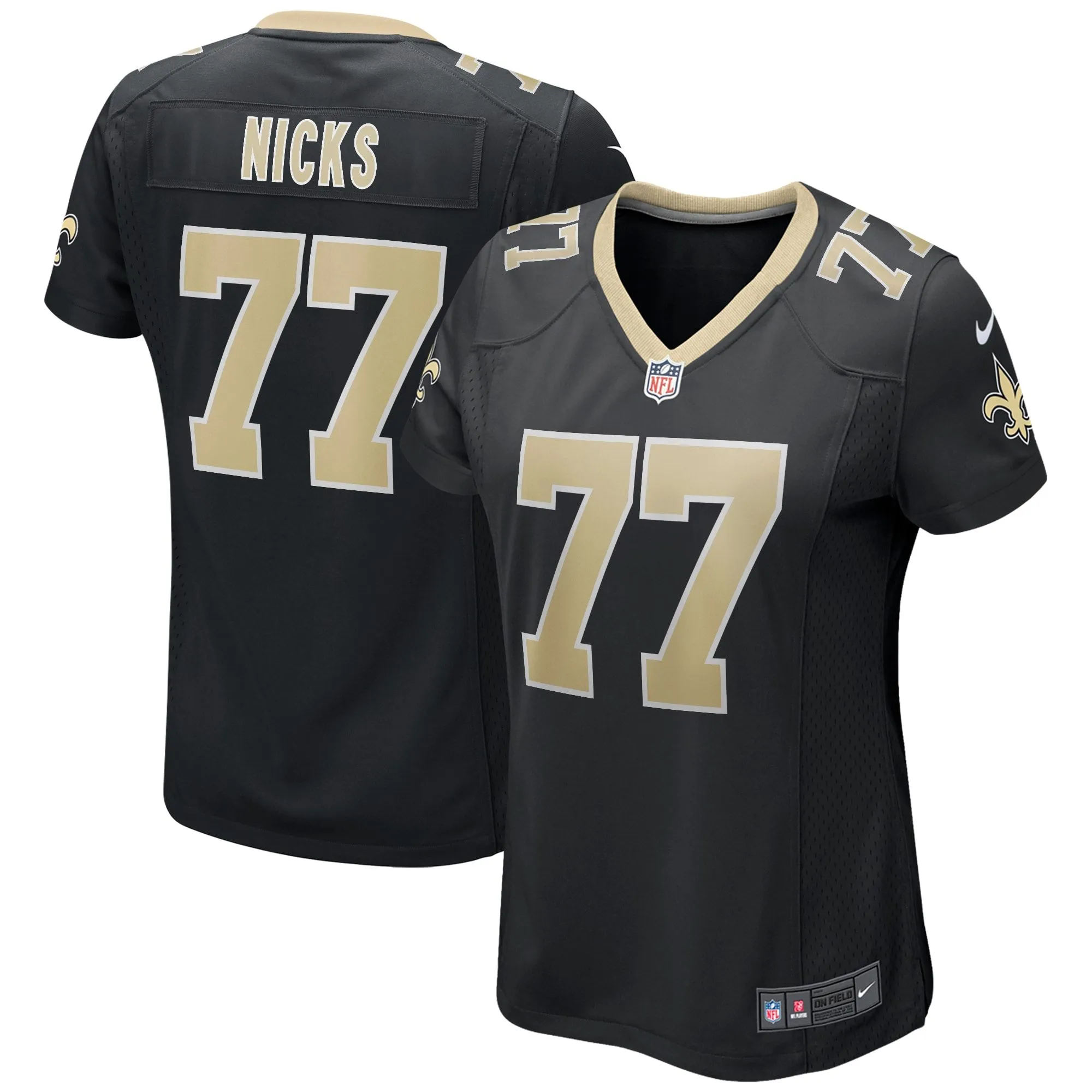 Carl Nicks New Orleans Saints  Women's Game Retired Player Jersey - Black