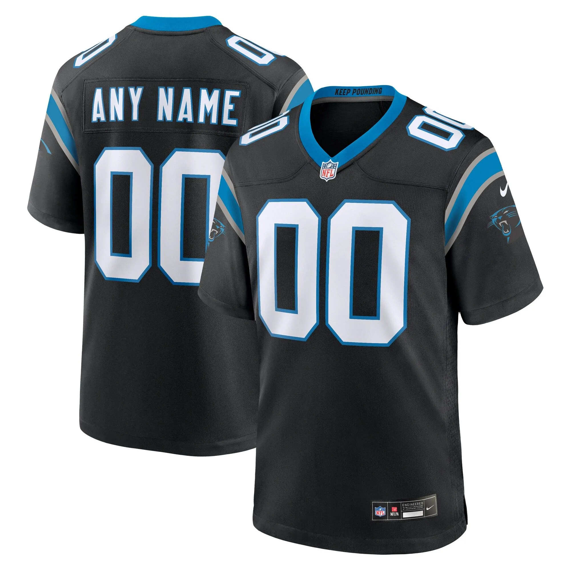 Carolina Panthers  Custom Game Jersey - Black