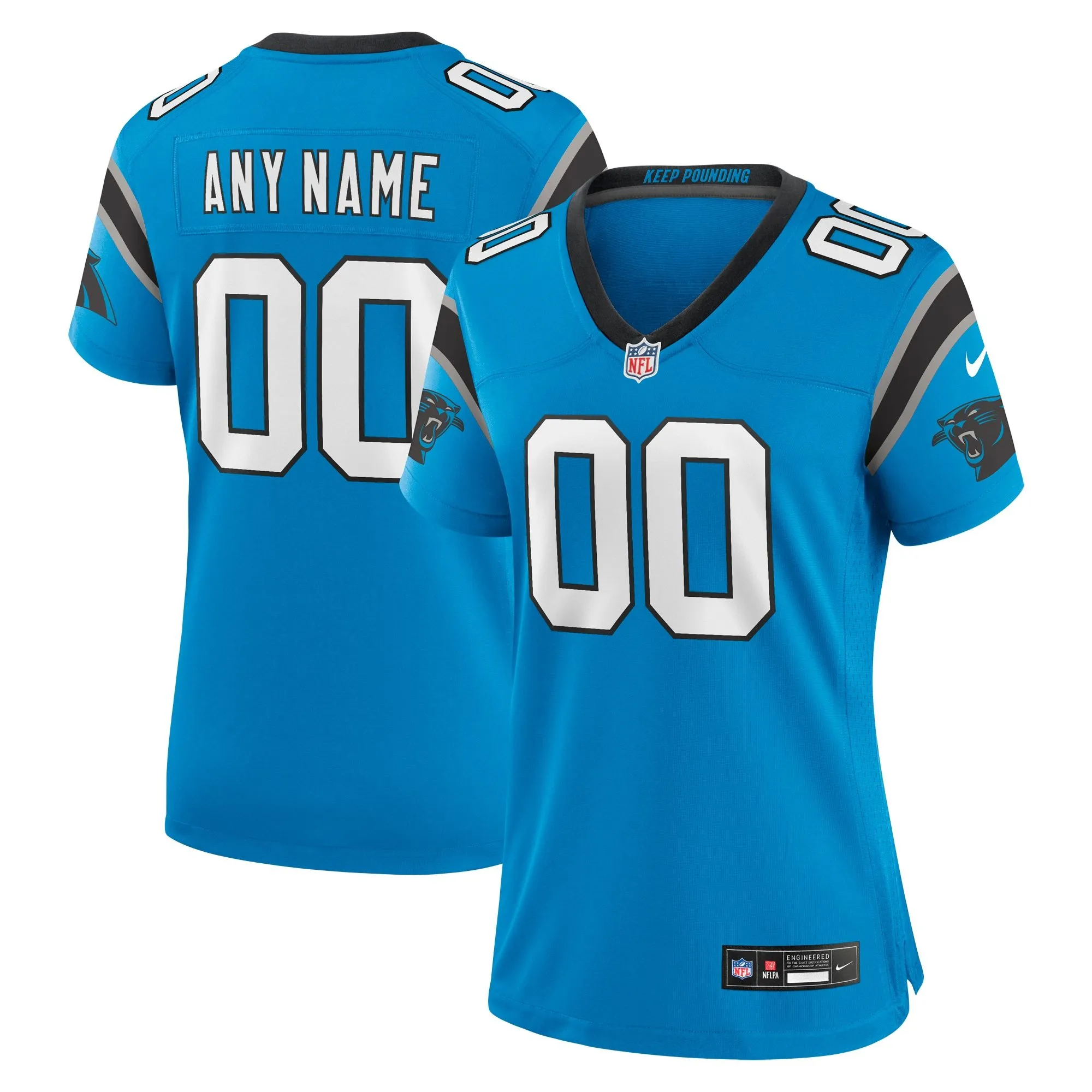 Carolina Panthers  Women's Alternate Custom Game Jersey - Blue