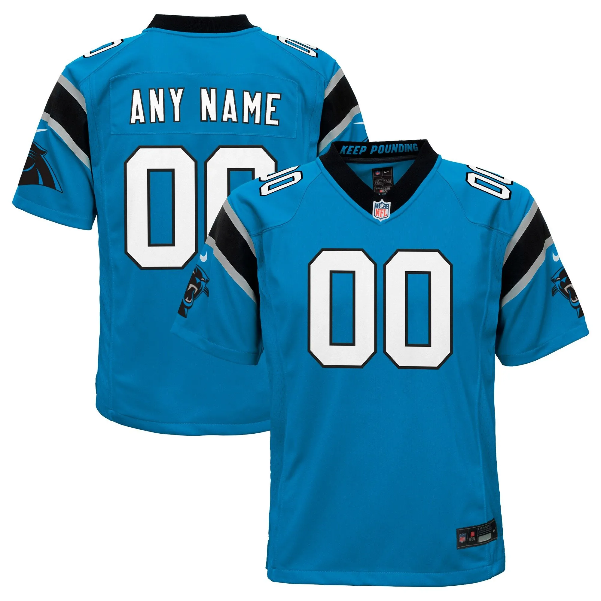 Carolina Panthers  Youth Alternate Custom Game Jersey - Blue