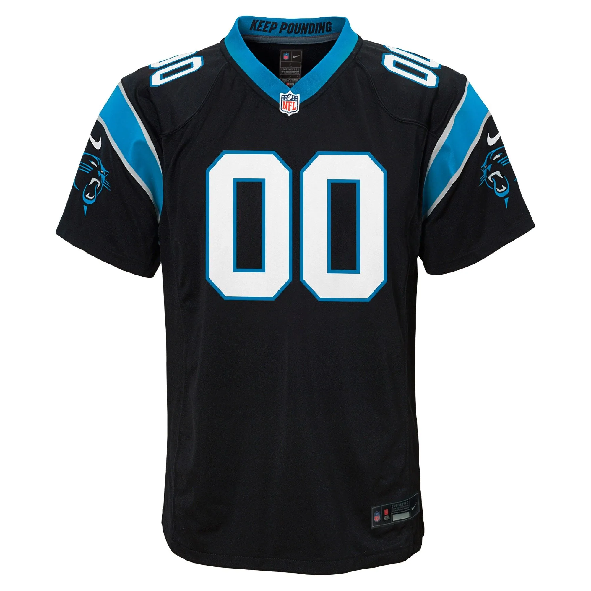 Carolina Panthers  Youth Custom Game Jersey - Black