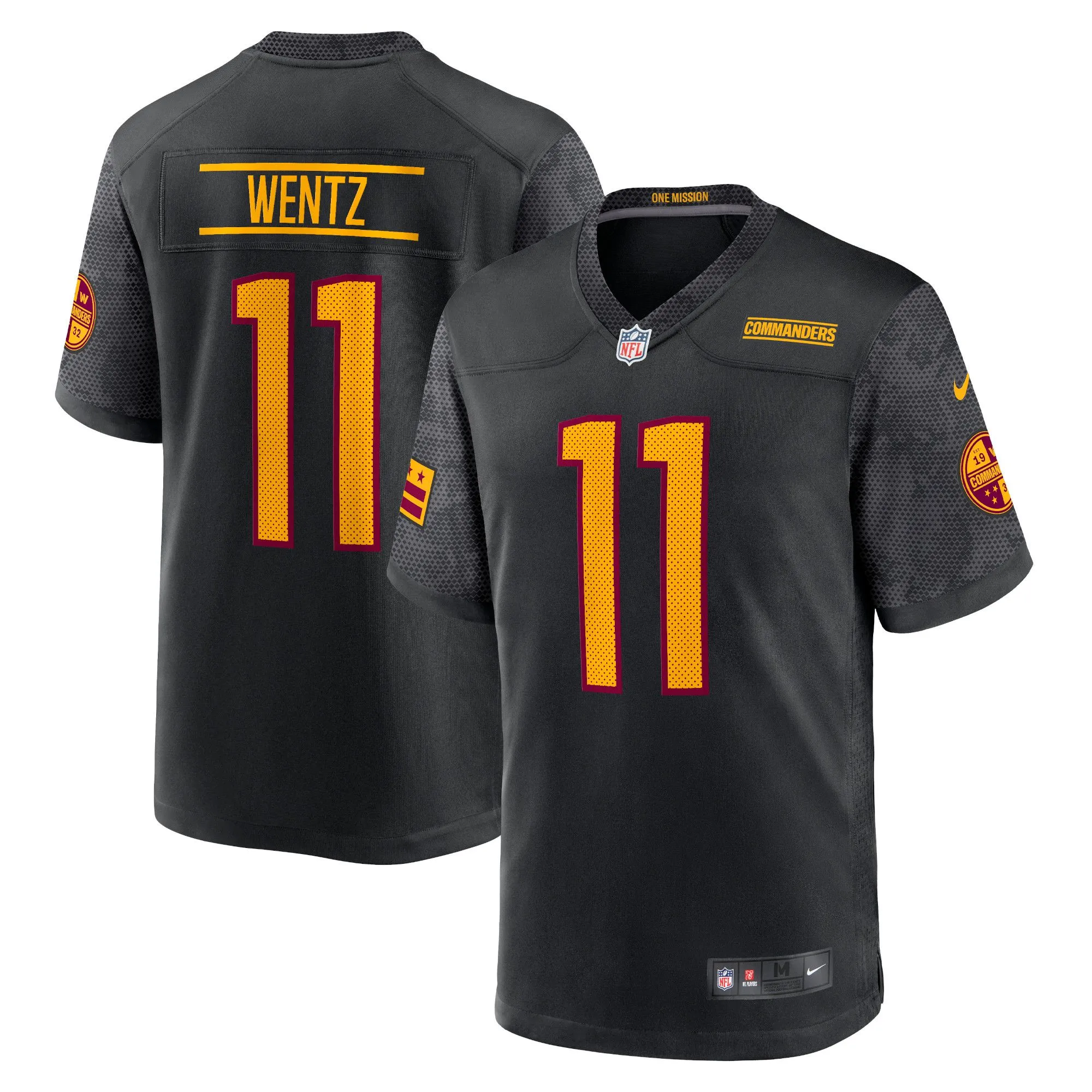 Carson Wentz Washington Commanders  Alternate Game Player Jersey - Black