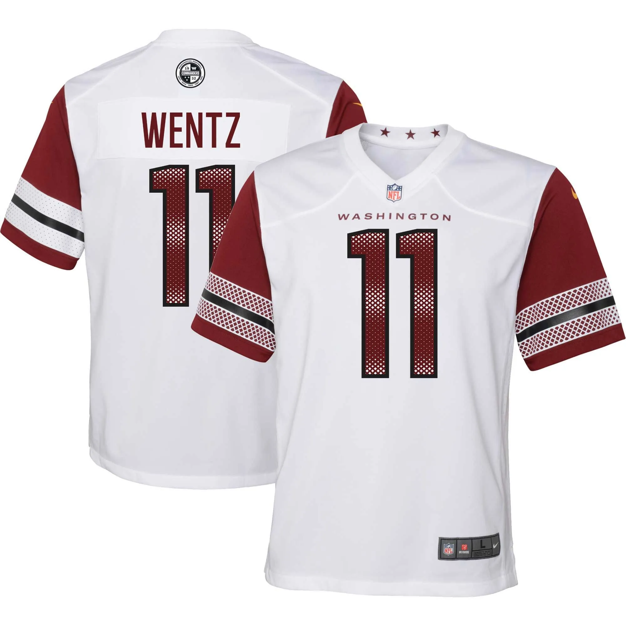 Carson Wentz Washington Commanders  Youth Game Jersey - White