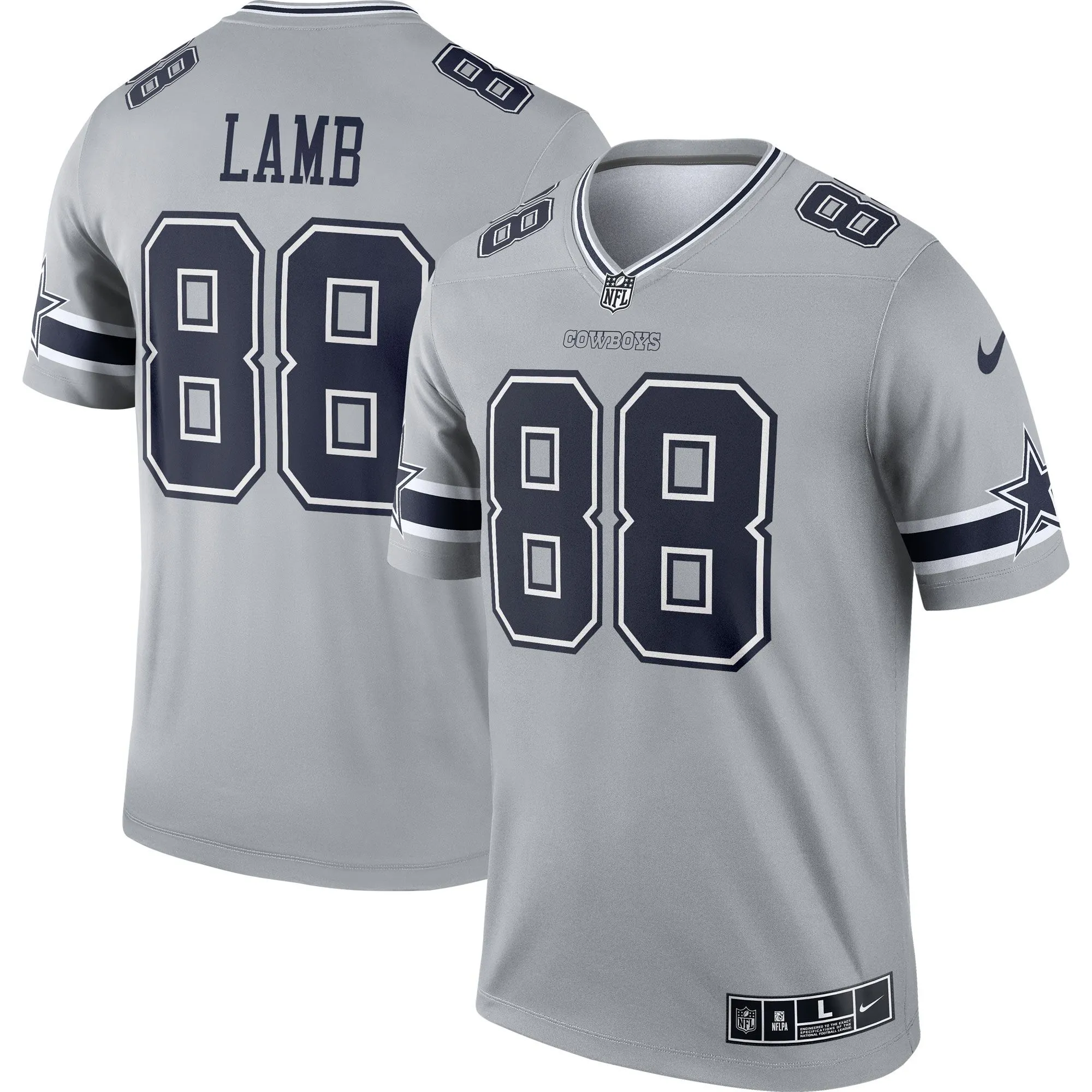 CeeDee Lamb Dallas Cowboys  Inverted Legend Jersey - Gray