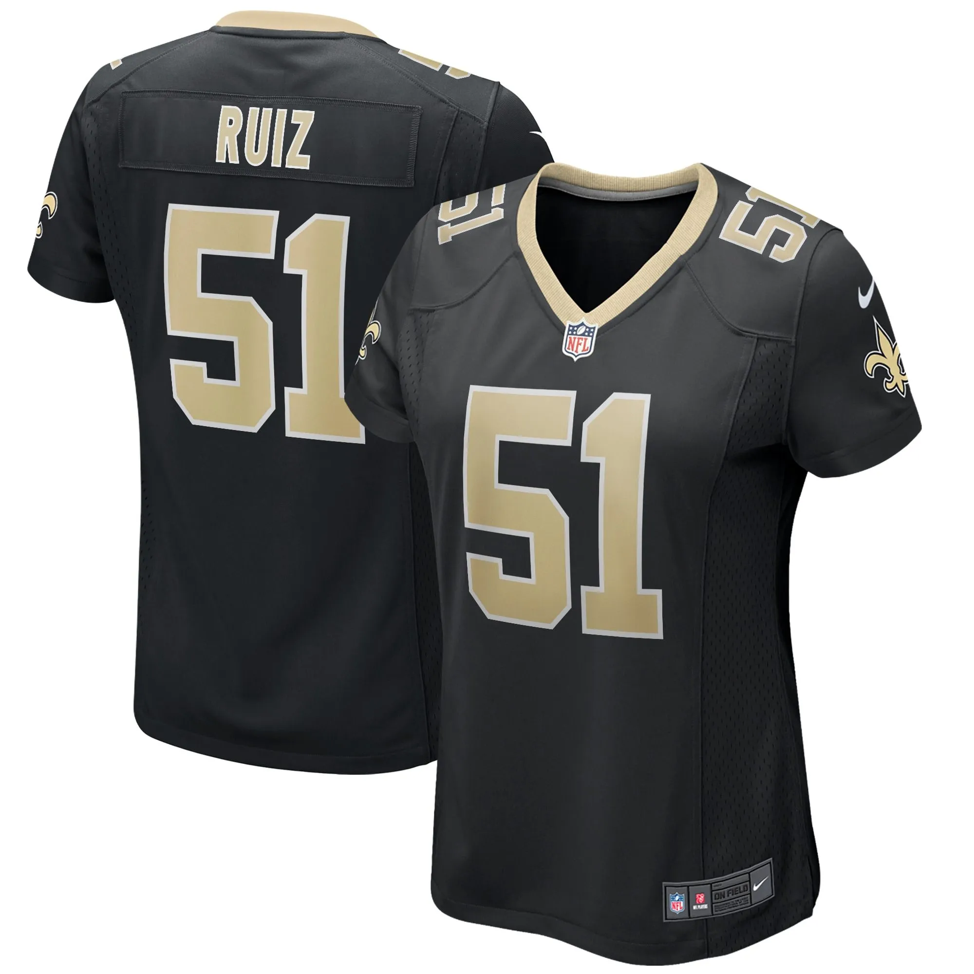 Cesar Ruiz New Orleans Saints  Women's Game Jersey - Black