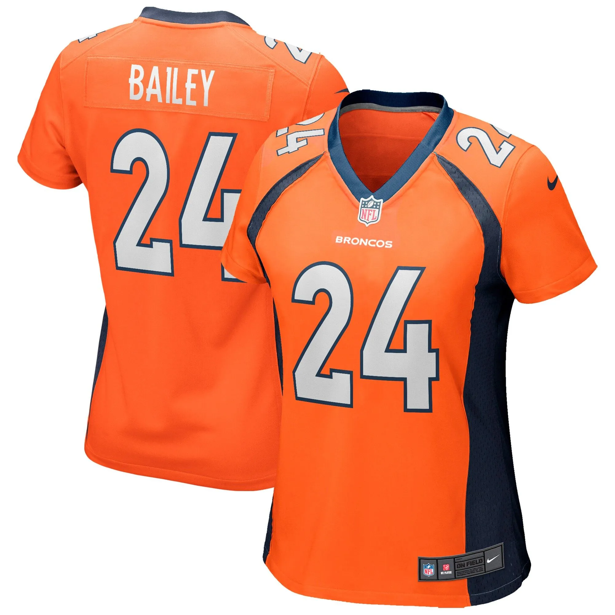 Champ Bailey Denver Broncos  Women's Game Retired Player Jersey - Orange