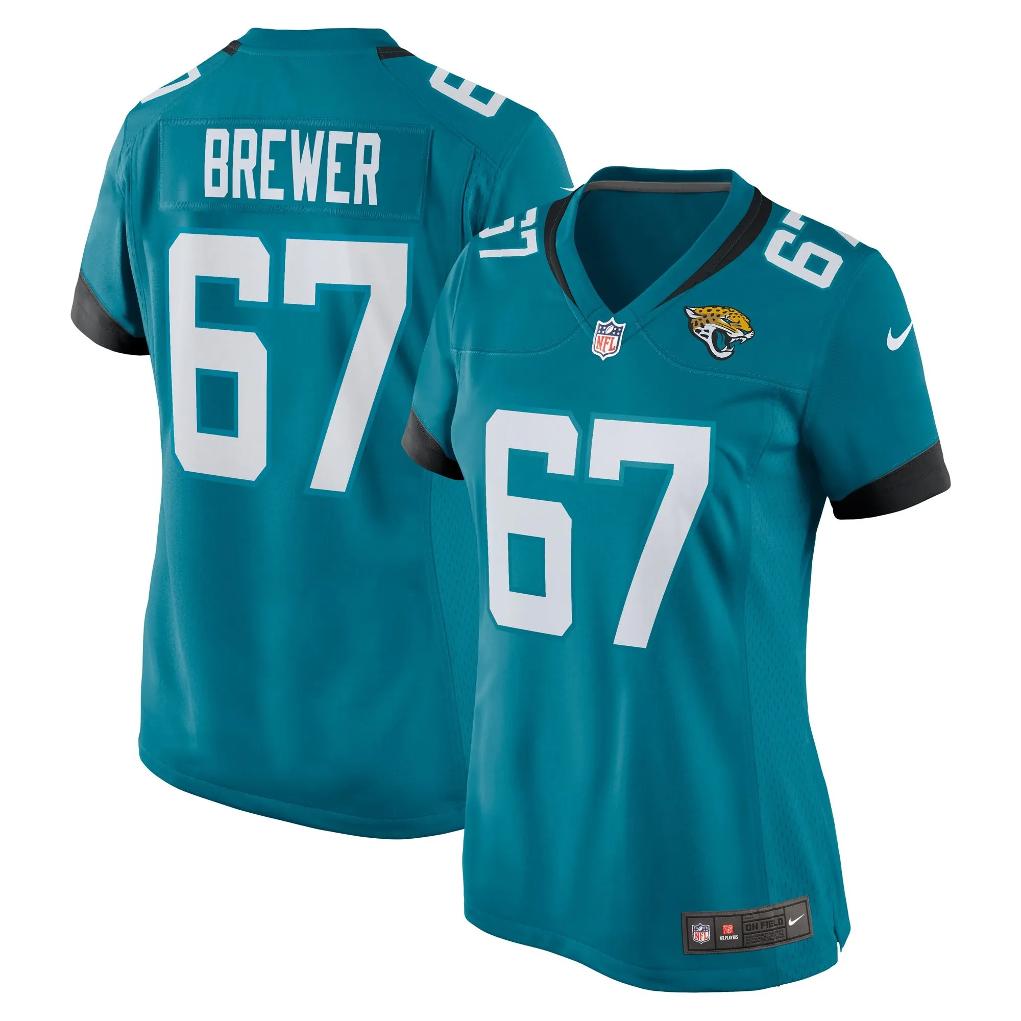 Chandler Brewer Jacksonville Jaguars  Women's  Game Jersey -  Teal