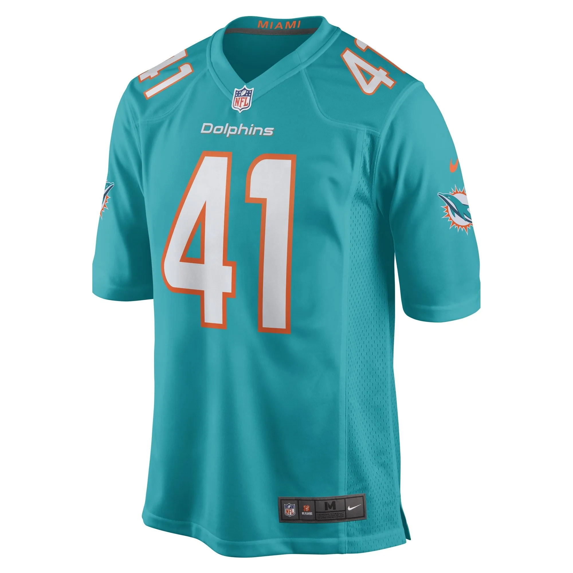 Channing Tindall Miami Dolphins  Game Player Jersey - Aqua