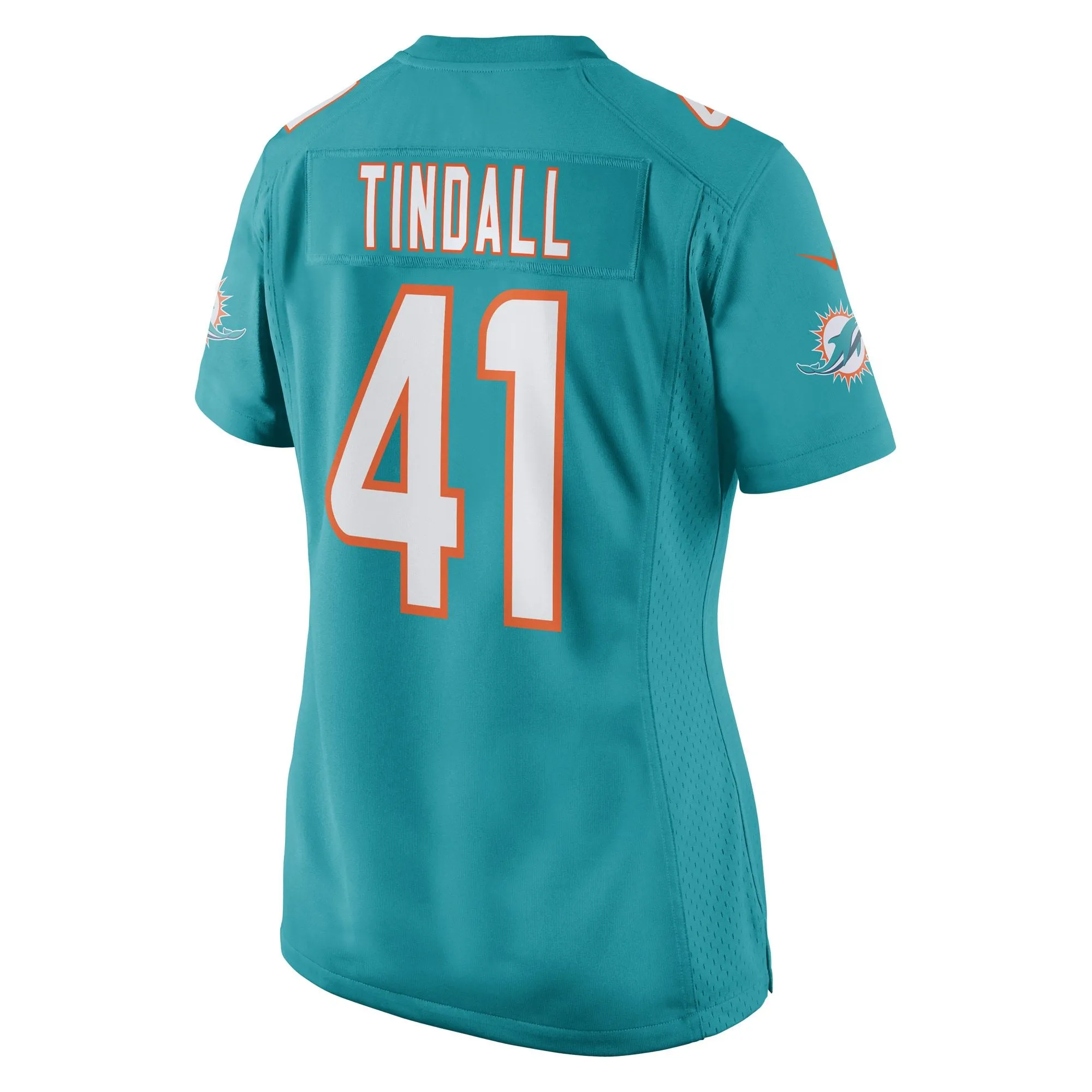 Channing Tindall Miami Dolphins  Women's Game Player Jersey - Aqua