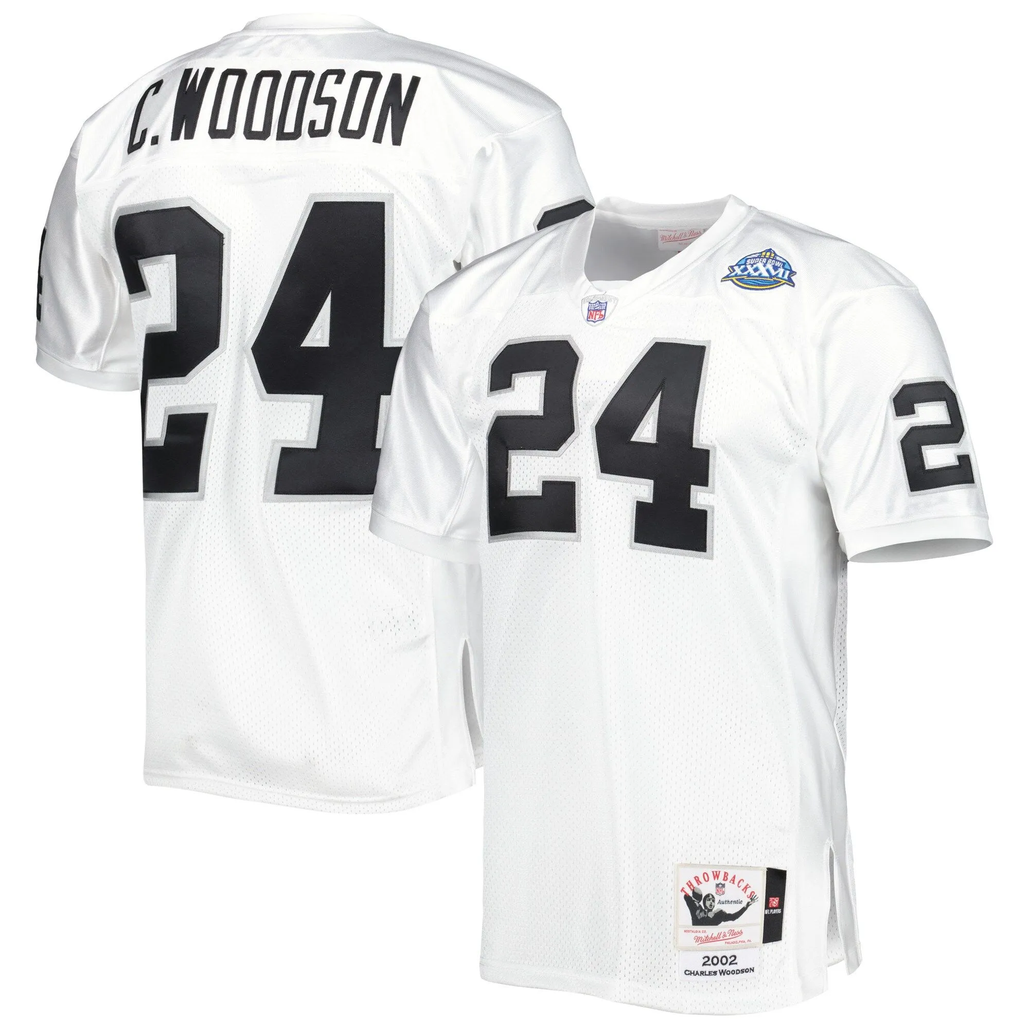 Charles Woodson Las Vegas Raiders 2002 Mitchell & Ness  Throwback Retired Player Jersey - White