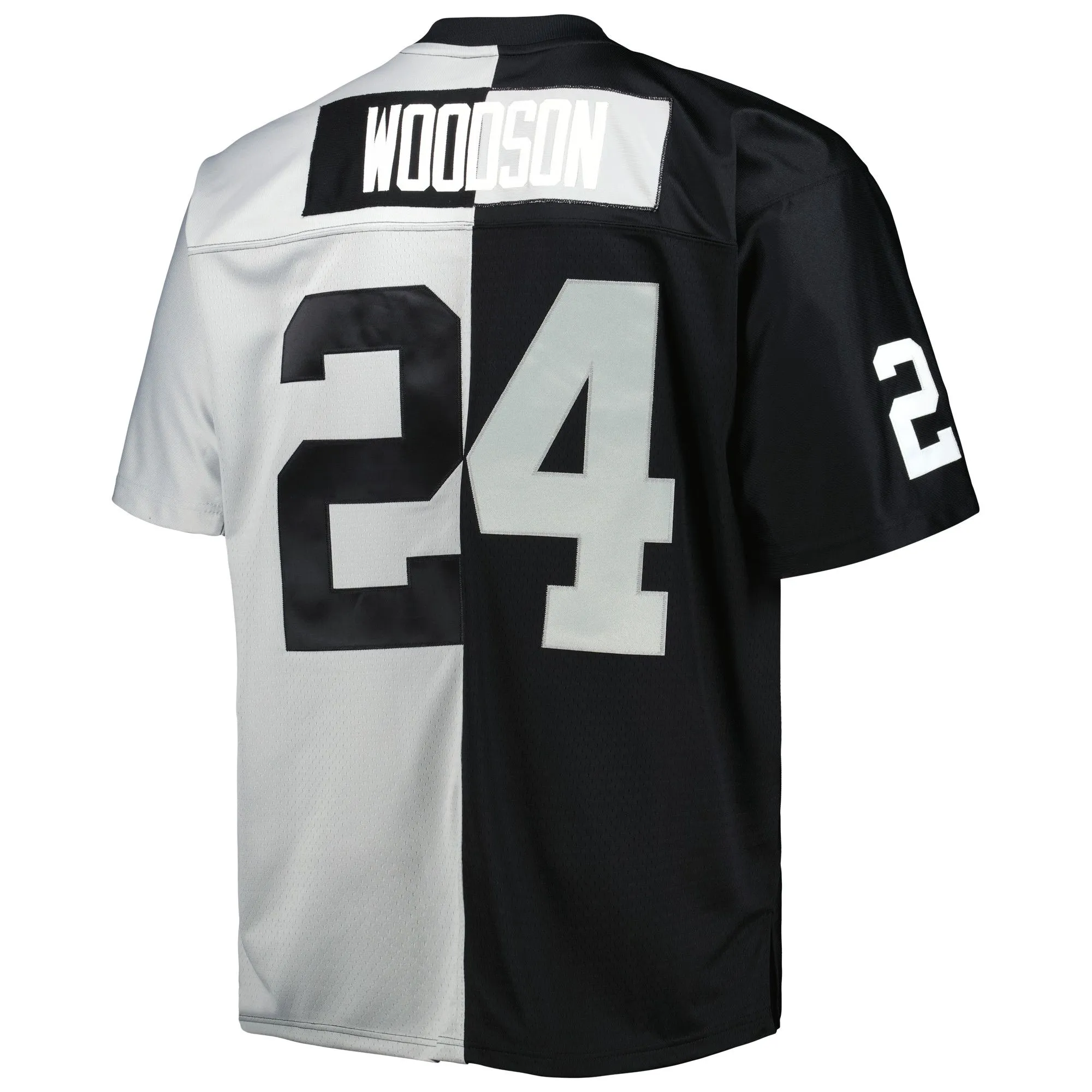 Charles Woodson Las Vegas Raiders Mitchell & Ness Big & Tall Split Legacy Retired Player Replica Jersey - Black/Silver