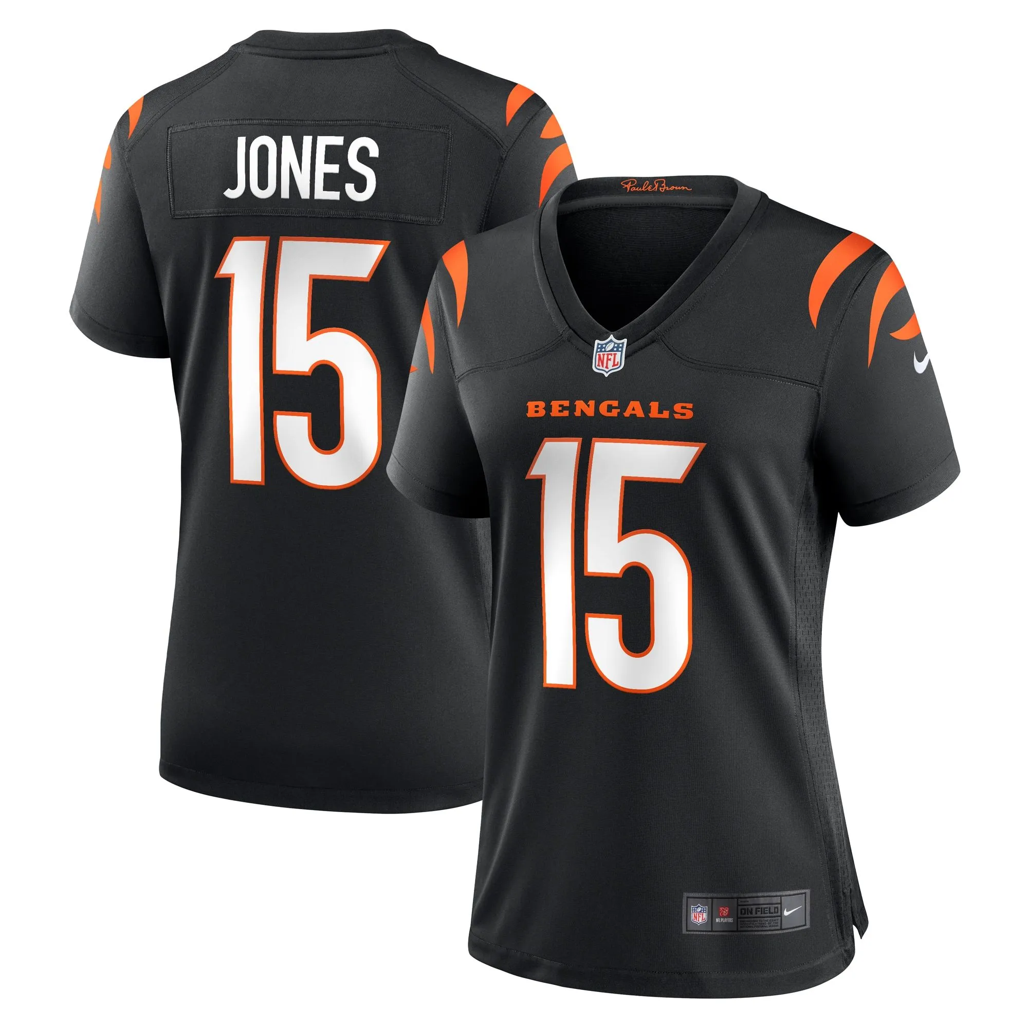 Charlie Jones Cincinnati Bengals  Women's Team Game Jersey -  Black