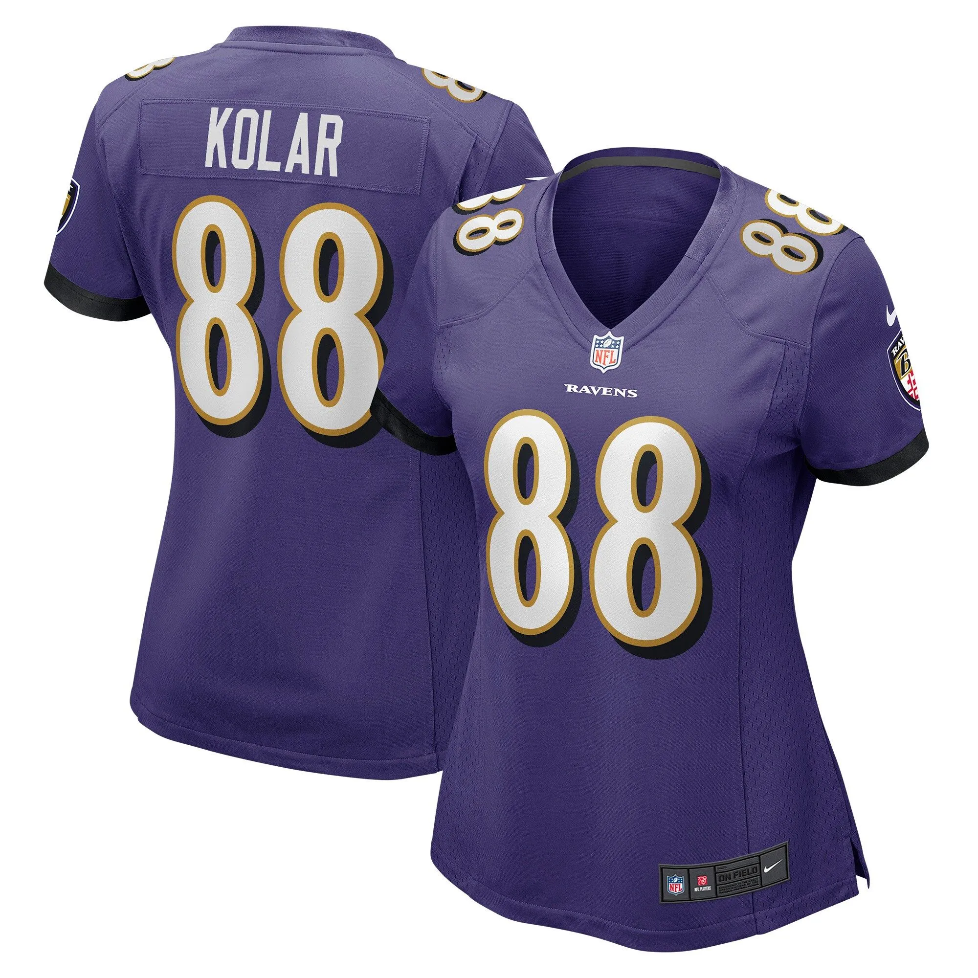 Charlie Kolar Baltimore Ravens  Women's Player Game Jersey - Purple