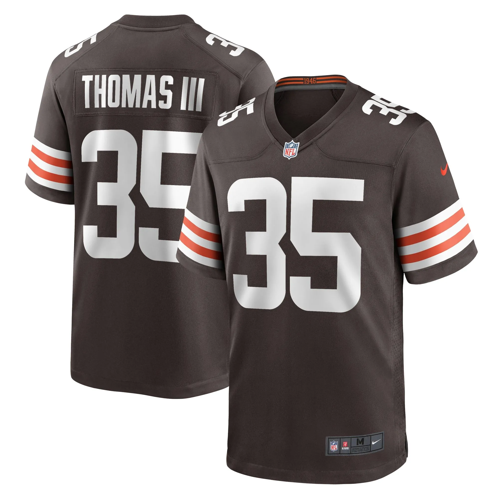 Charlie Thomas Cleveland Browns  Team Game Jersey -  Brown