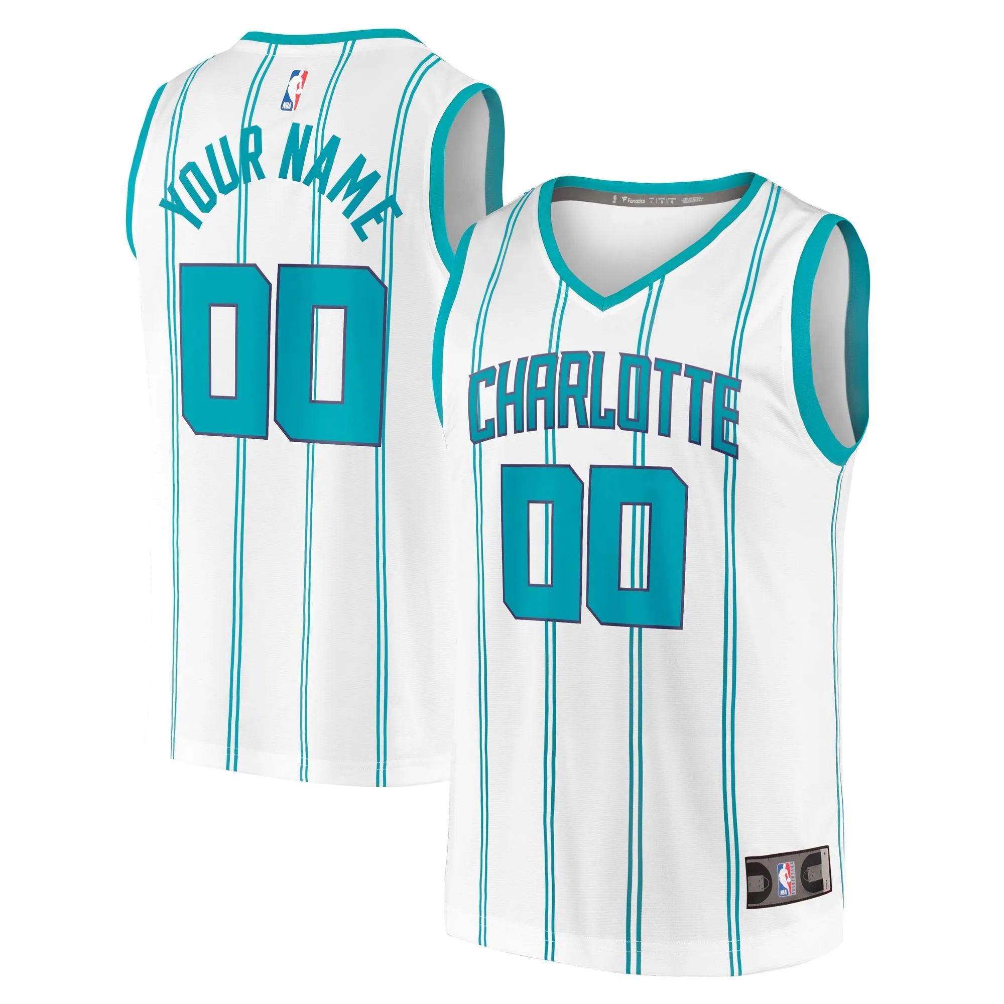 Charlotte Hornets Fanatics Branded Fast Break Custom Replica Jersey - Association Edition - White