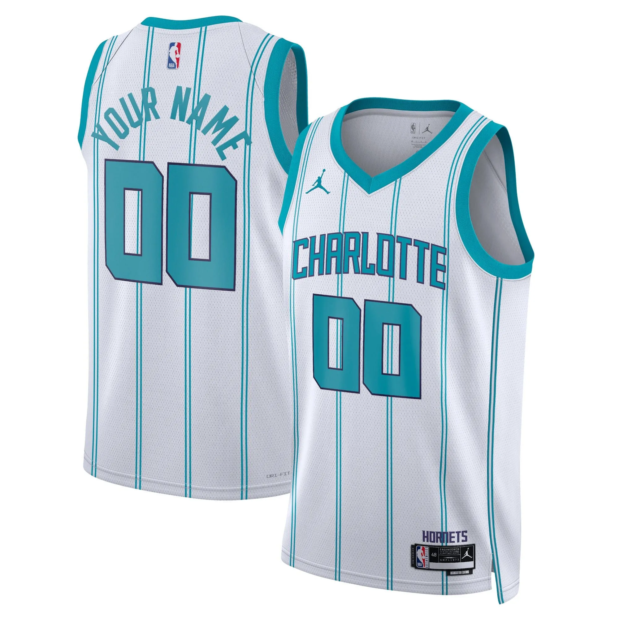 Charlotte Hornets Jordan Brand Unisex Swingman Custom Jersey White - Association Edition