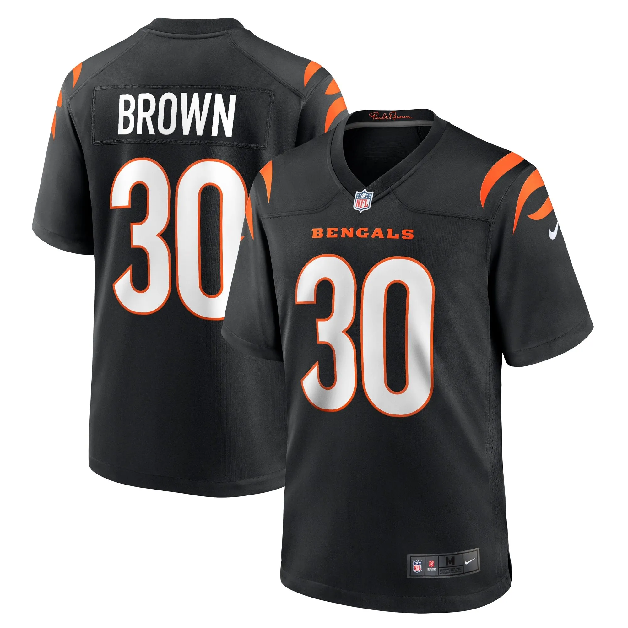 Chase Brown Cincinnati Bengals  Team Game Jersey -  Black