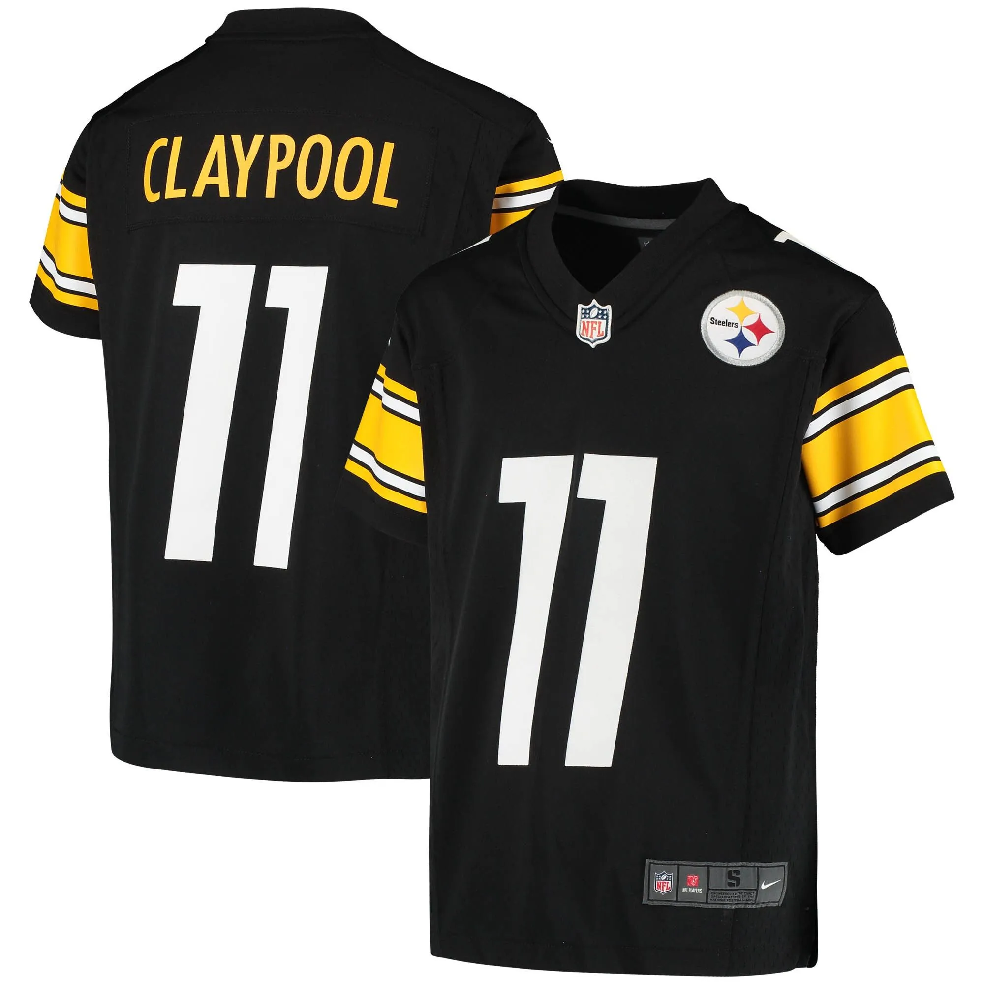 Chase Claypool Pittsburgh Steelers  Youth Game Jersey - Black