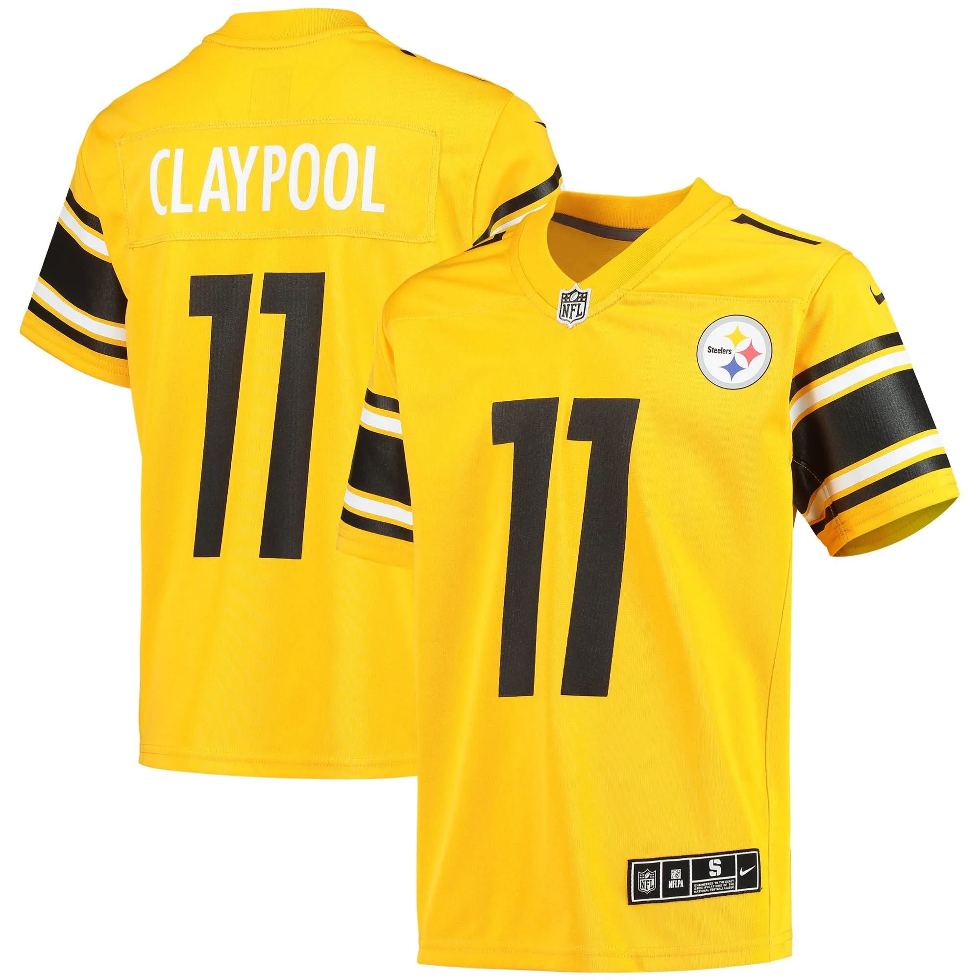 Chase Claypool Pittsburgh Steelers  Youth Inverted Team Game Jersey - Gold