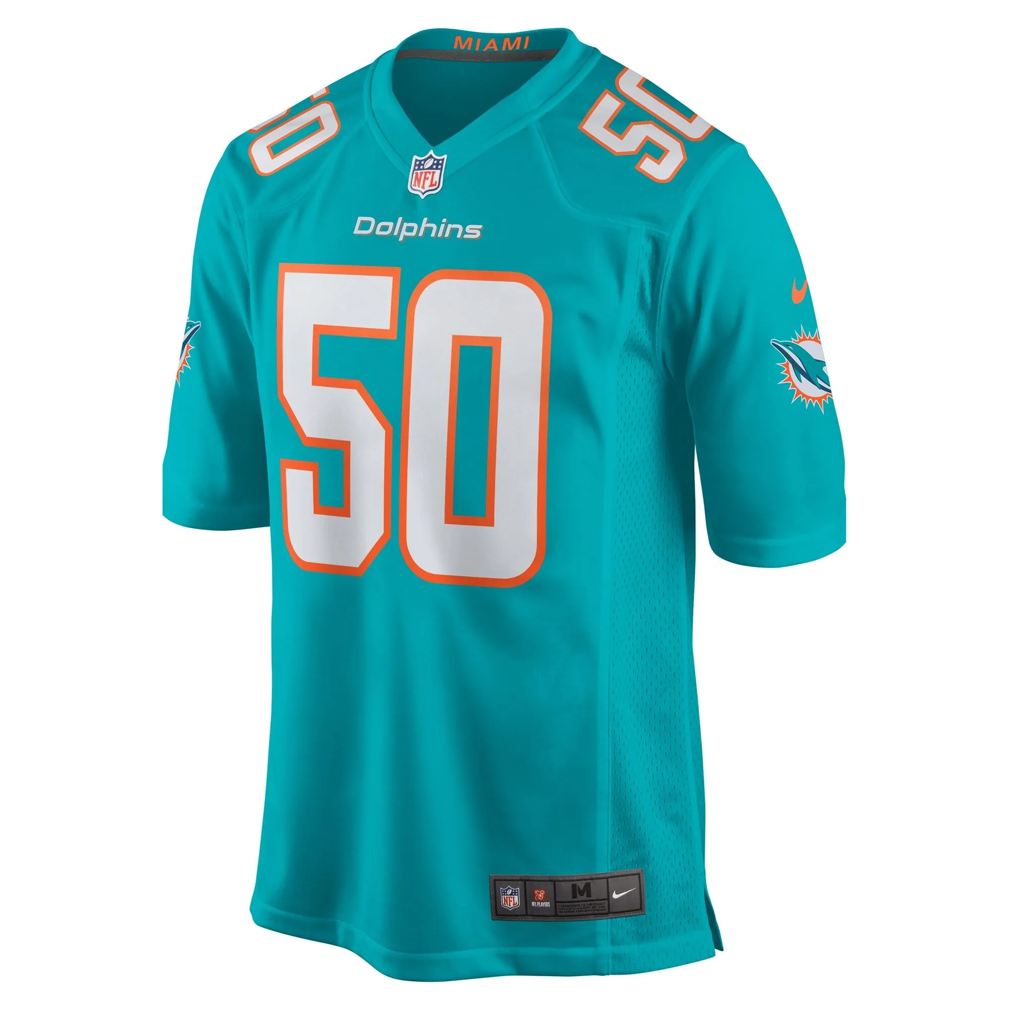 Chase Winovich Miami Dolphins  Team Game Jersey -  Aqua