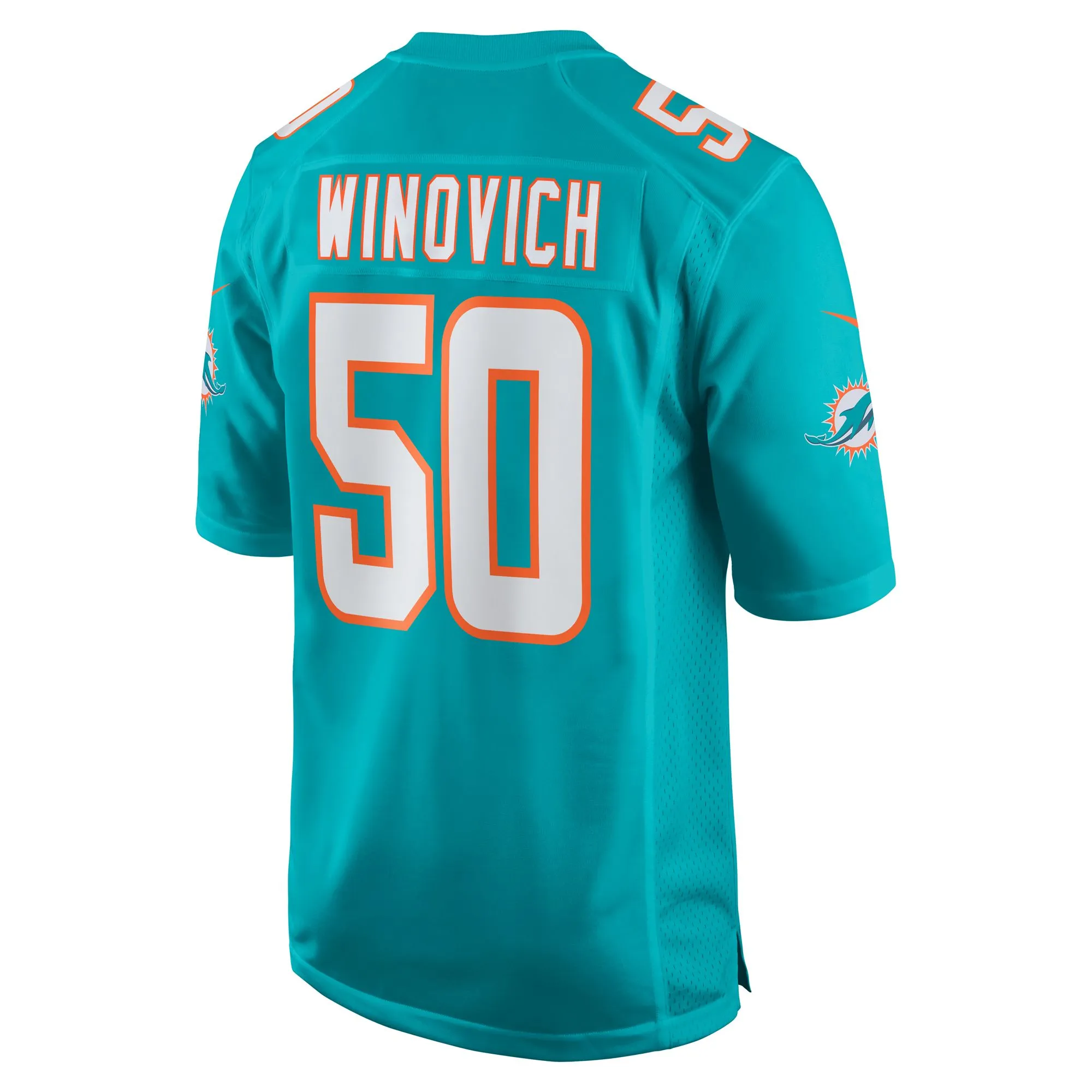 Chase Winovich Miami Dolphins  Team Game Jersey -  Aqua