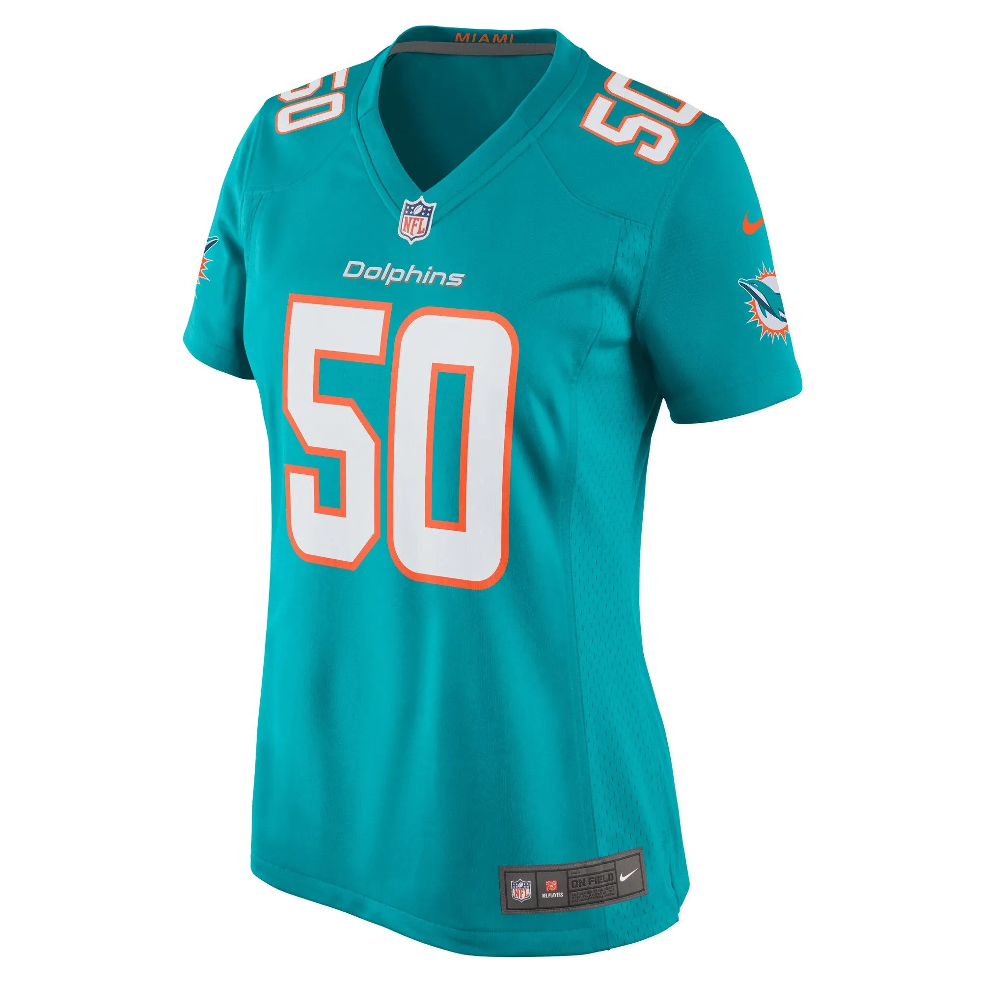 Chase Winovich Miami Dolphins  Women's Team Game Jersey -  Aqua